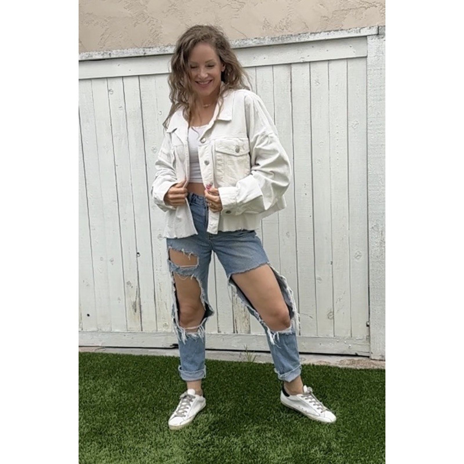 Forever 21 SUBLIME 90s Upcycled Retro Vtg Rhinestone Corduroy Jacket 3X Size 3XL / US 20-22 - 4 Thumbnail