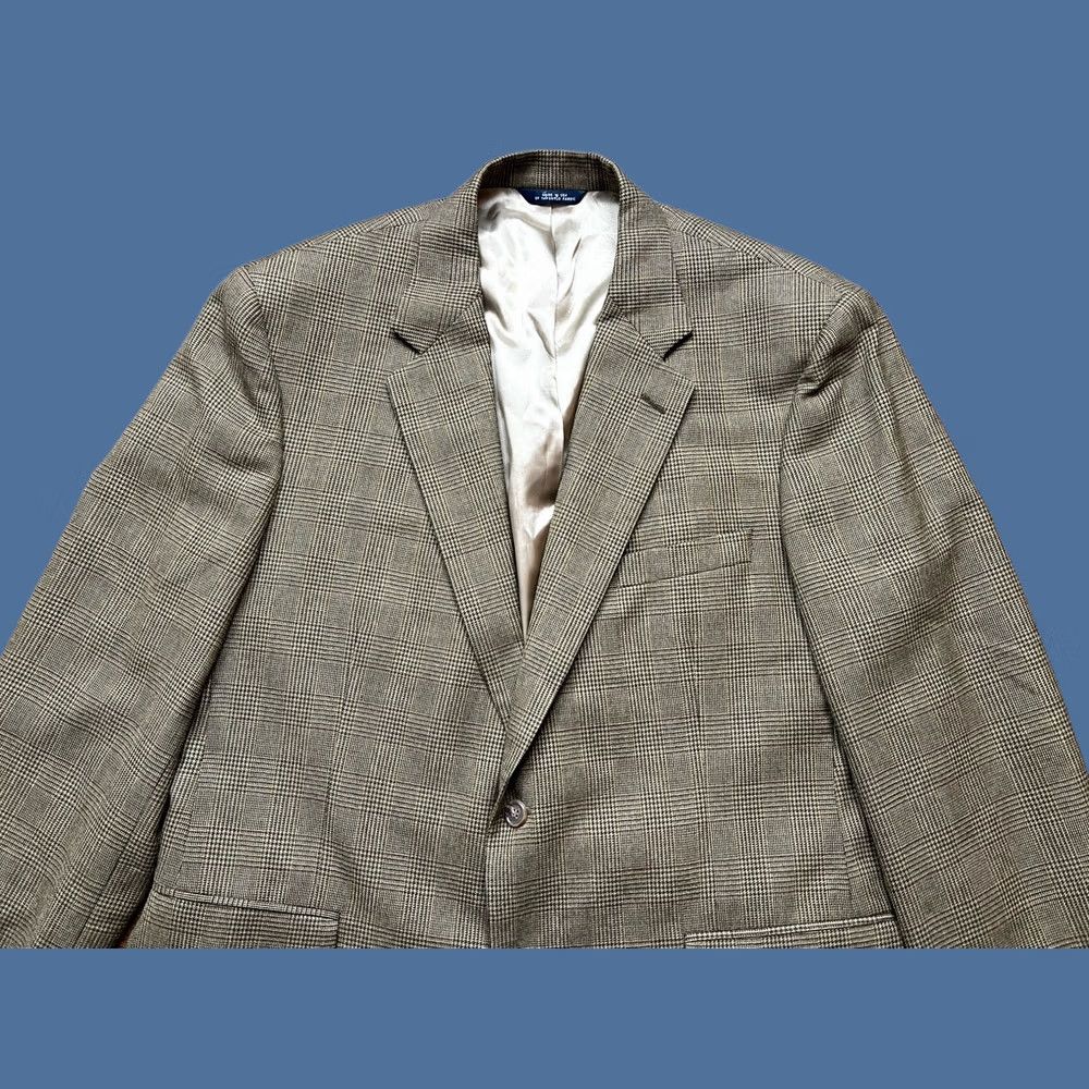 Brooks Brothers VINTAGE Brooks Brothers Blazer Mens 44R Brown Striped Plaid Jacket Coat USA Size 44R - 1 Thumbnail