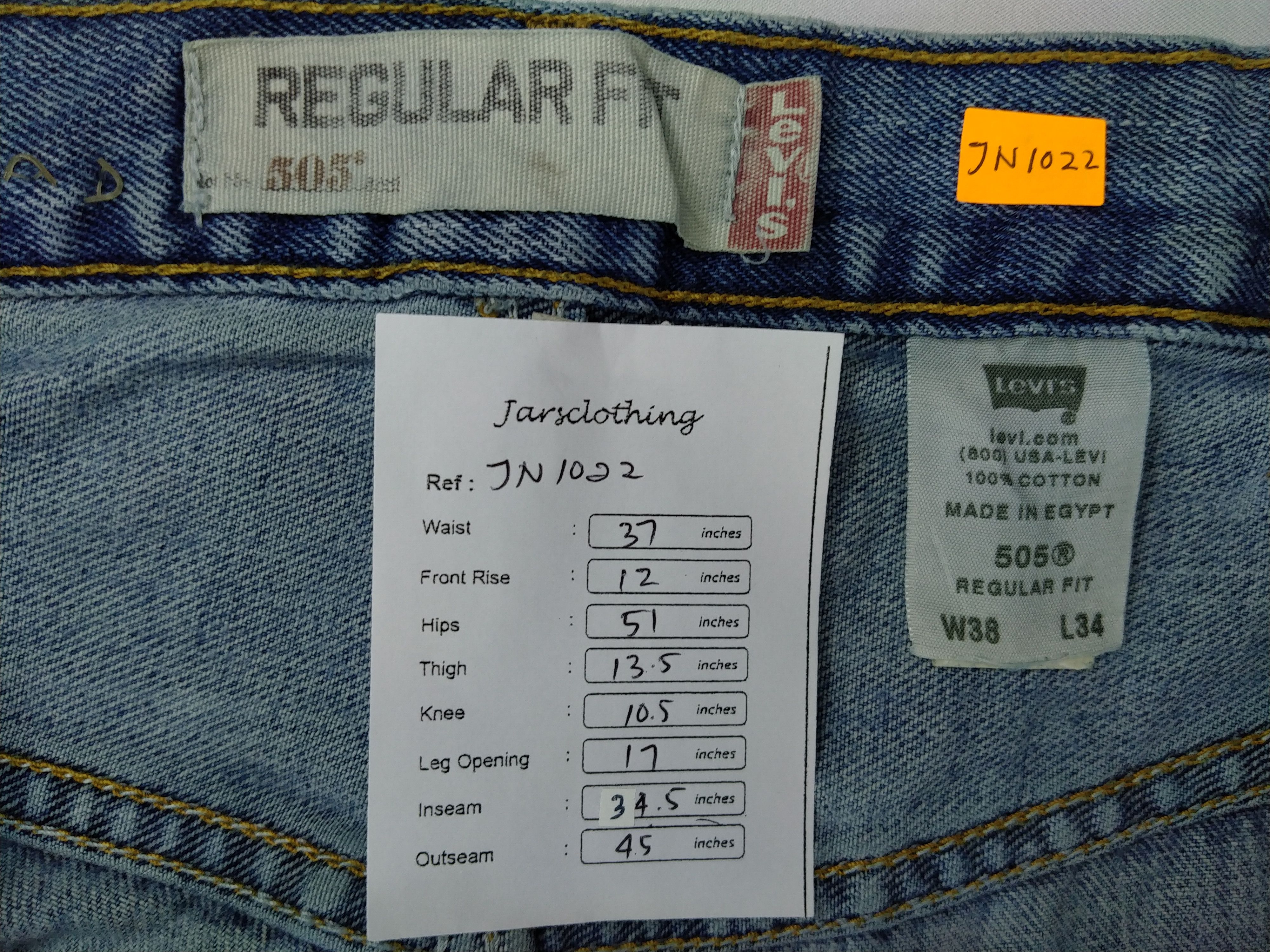 Levi's Faded Blue Vintage Levi's 505 Jeans 37x34.5 Denim -JN1022 Size US 37 - 7 Thumbnail