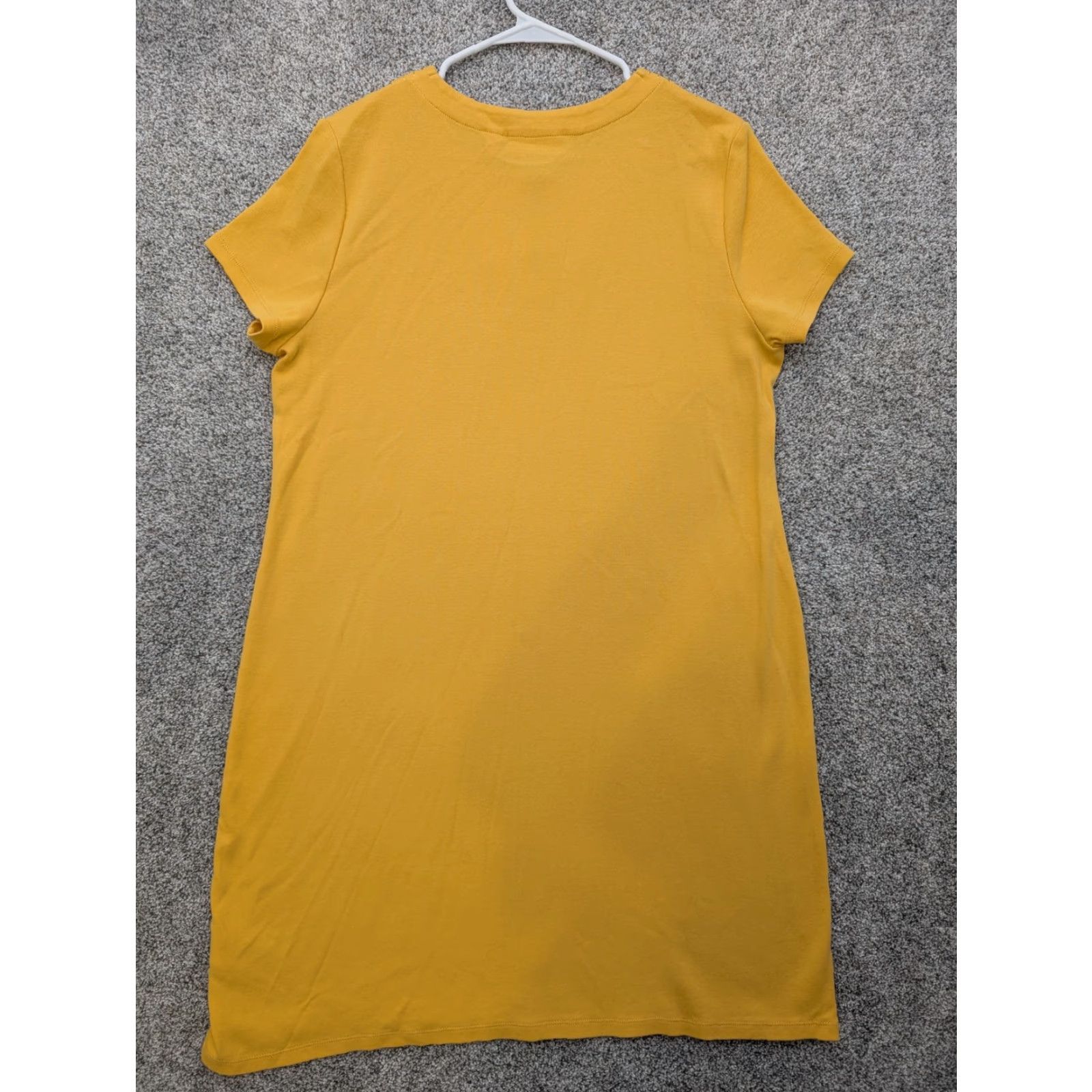 Vintage Rafaella Dress Womens XL Yellow Short Sleeve Cotton Zip Neck Casual Pullover Size XL / US 12-14 / IT 48-50 - 5 Thumbnail