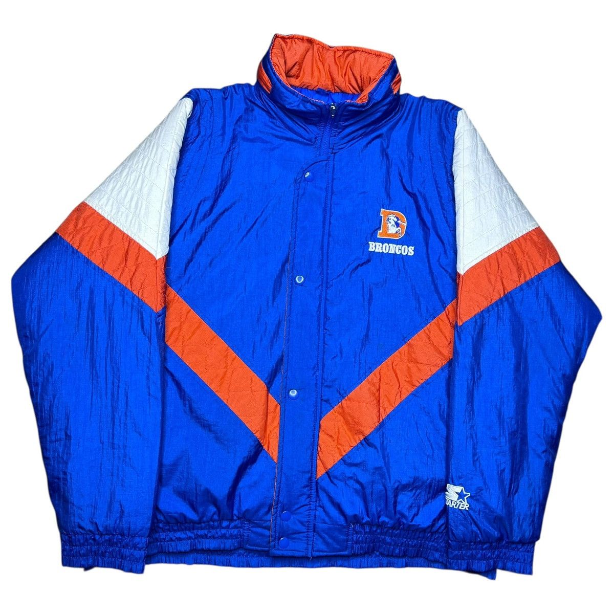 Starter Vintage 1990s NFL Denver Broncos Starter Blue Puffer Jacket Size US L / EU 52-54 / 3 - 2 Thumbnail
