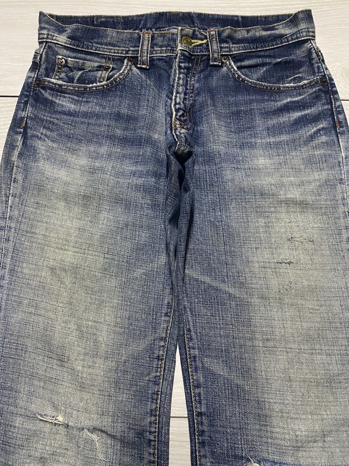If Six Was Nine Vintage Real Authentic Style GLHeart Flare Faded Blue Size US 31 - 3 Thumbnail