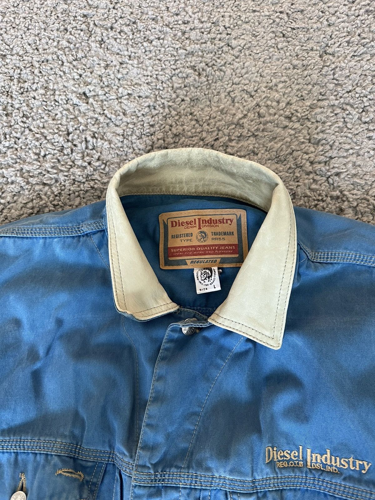 Diesel Vintage DIESEL Denim Blue Turquoise Jean Jacket Size US L / EU 52-54 / 3 - 3 Thumbnail
