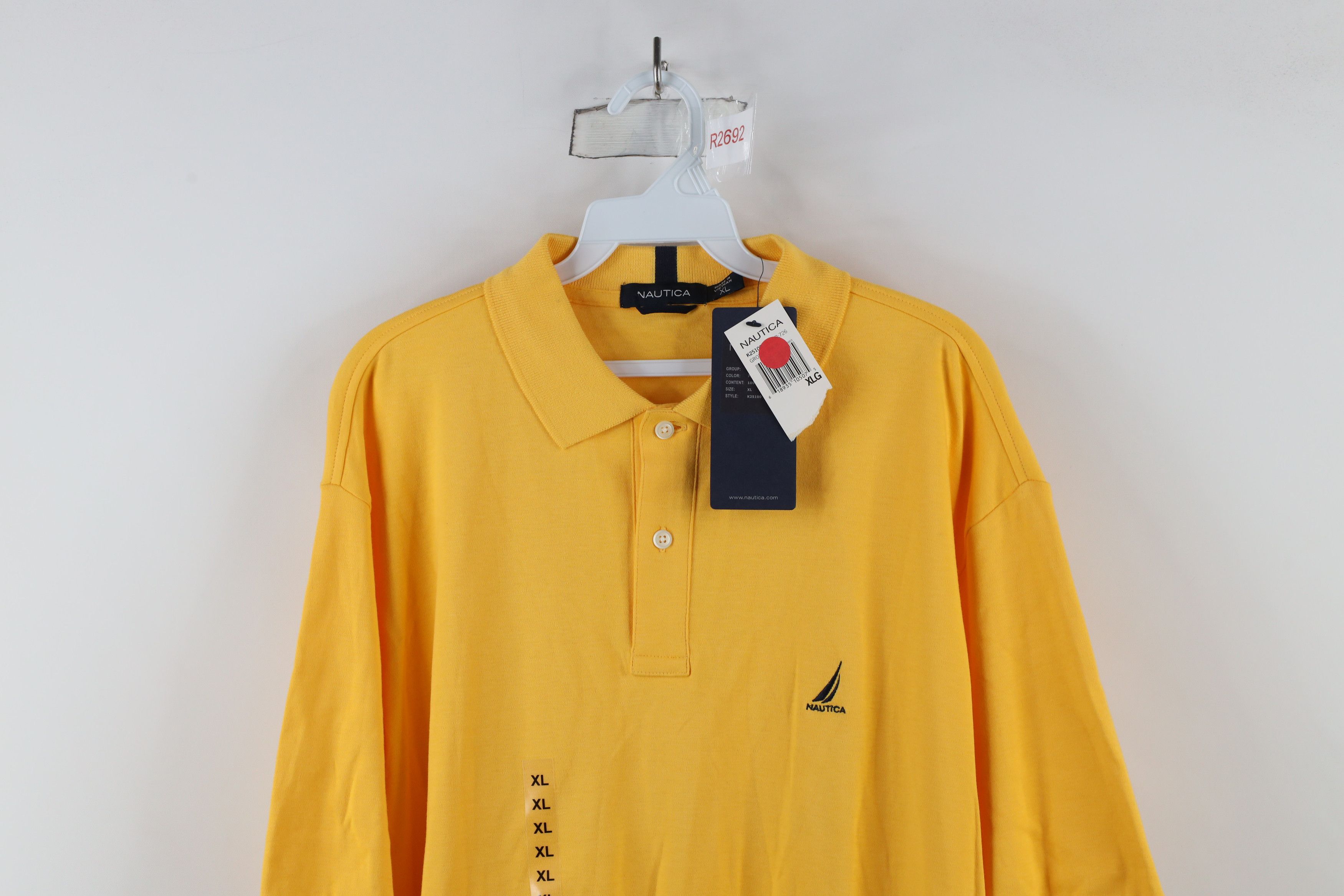 Nautica × Vintage Deadstock Vintage Nautica Sailing Collared Polo Shirt Yellow Size US XL / EU 56 / 4 - 2 Thumbnail