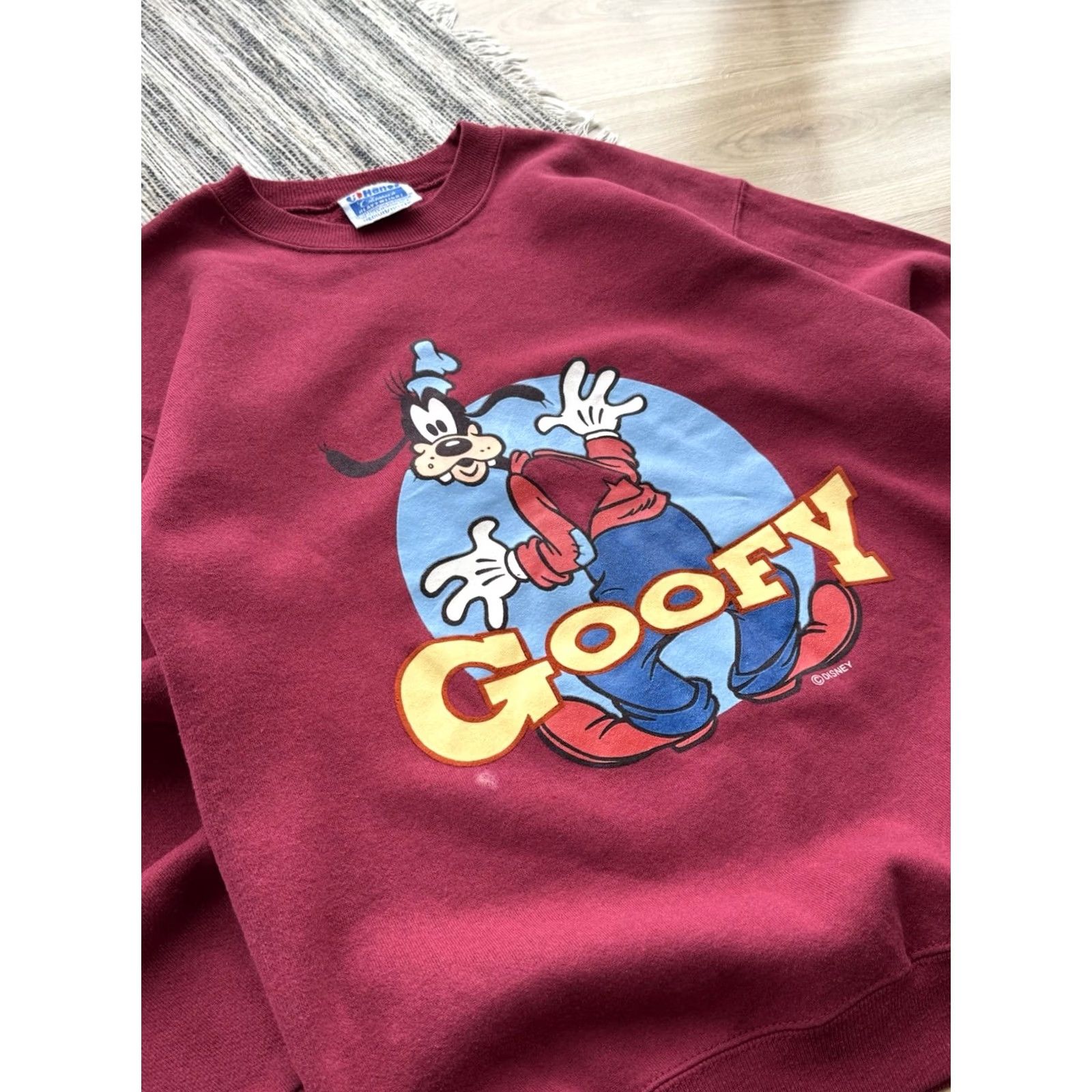 Hanes VINTAGE Disney Goofy Sweatshirt Red Hanes Size M Pullover Mens 90s Cartoon Logo USA City Streetwear Size US M / EU 48-50 / 2 - 5 Thumbnail