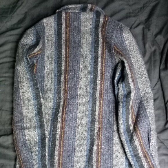 Other Vintage Wool Herringbone Striped Double Breast Pea Coat Size US M / EU 48-50 / 2 - 5 Thumbnail
