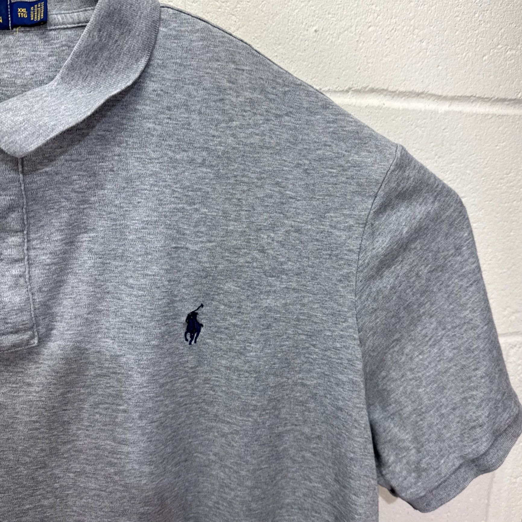 Ralph Lauren VINTAGE Ralph Lauren Polo Shirt Men's 2XL Gray Cotton Short Sleeve Casual Golf Summer Men Size US XXL / EU 58 / 5 - 5 Thumbnail