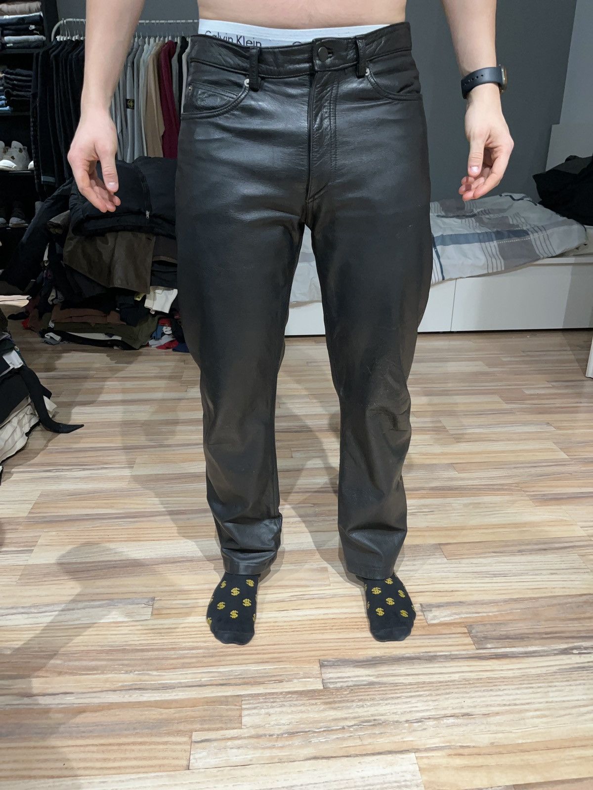 Leather × Vintage Vintage Conwell 32x32 leather classic pants trousers Size US 32 / EU 48 - 6 Thumbnail