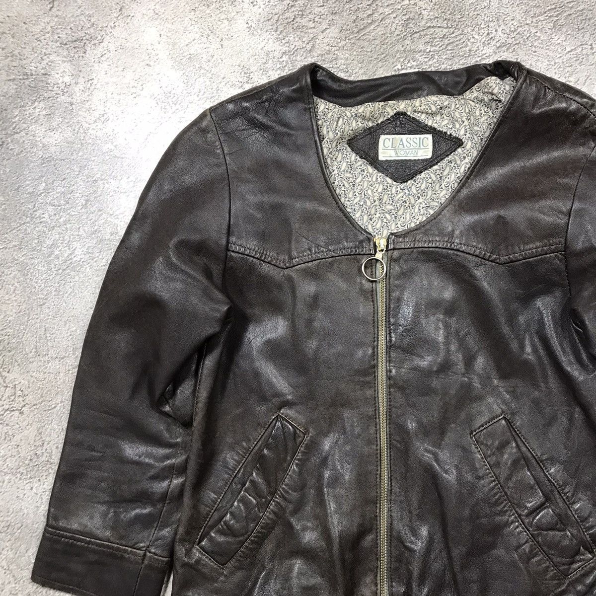 Vintage Vintage Y2K Faded Black Leather Jacket Grunge Streetwear M Size M / US 6-8 / IT 42-44 - 2 Thumbnail