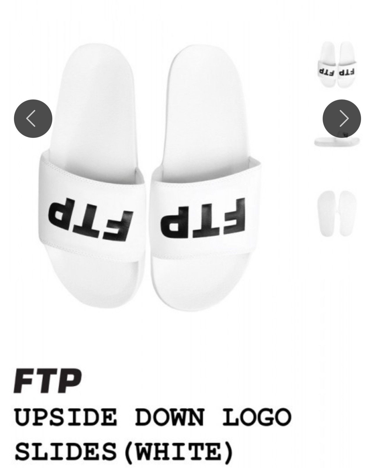 Fuck The Population FTP white slides 10m Size US 10 / EU 43 - 3 Thumbnail
