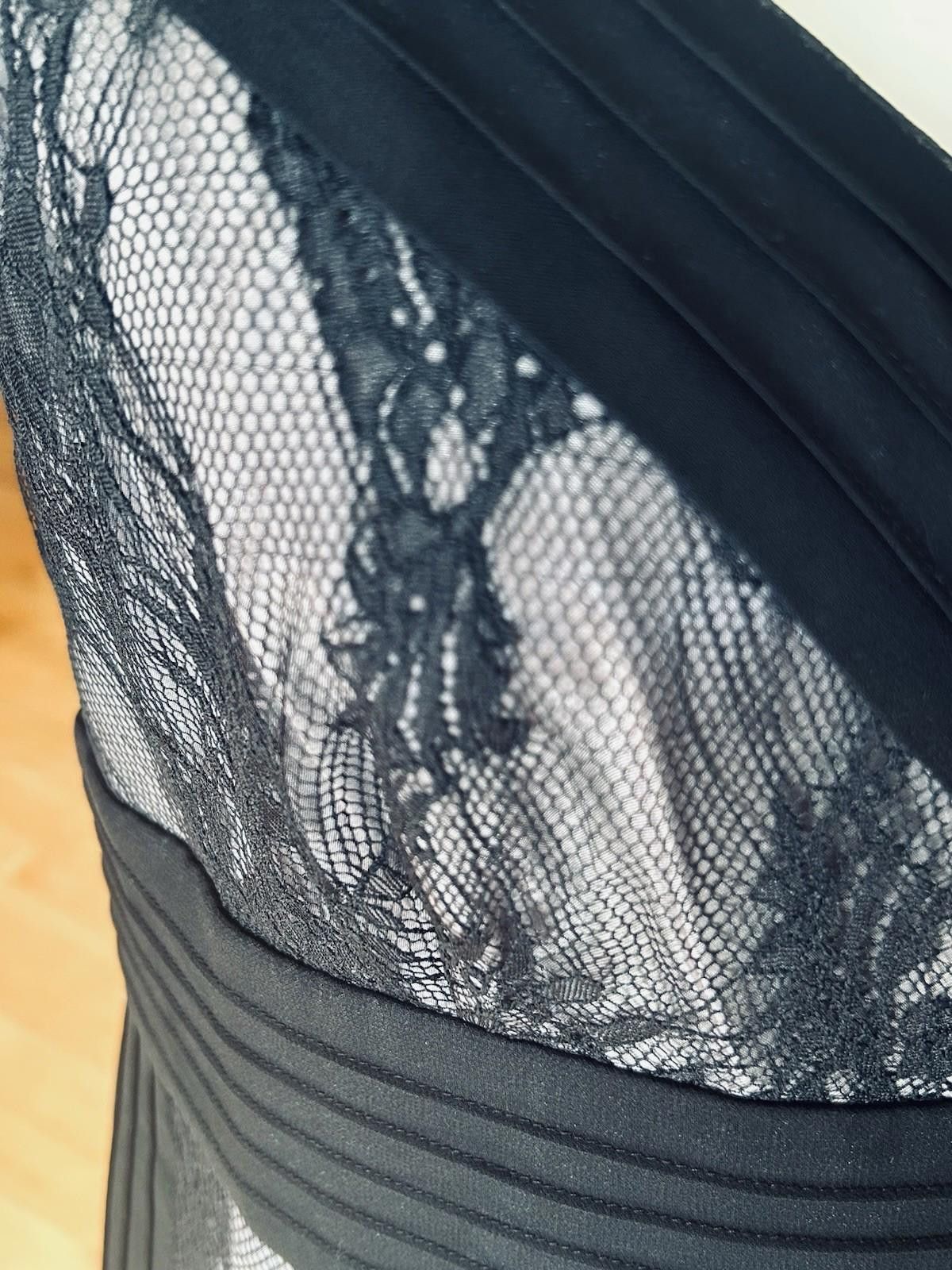 Other Ann Taylor Loft Black Sheer Lace Dress 12P Gray Satin Liner Size XL / US 12-14 / IT 48-50 - 2 Thumbnail