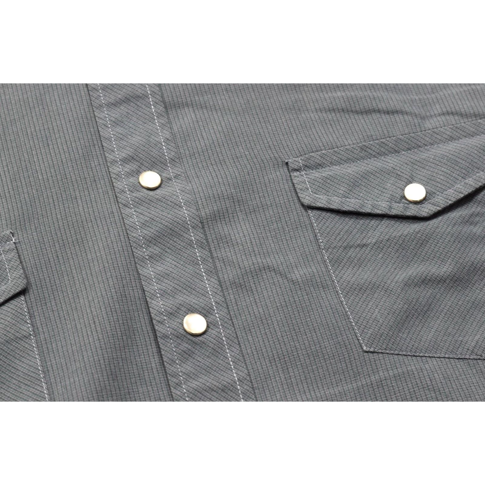 Vintage Sunweave Mens XL Western Pearl Snap Shirt Long Sleeve Textured Gray Point Collar Size US XL / EU 56 / 4 - 6 Thumbnail