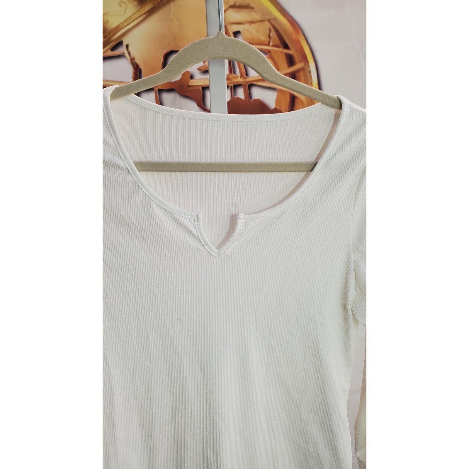 Shein Shein White Ribbed Long Sleeve Bodysuit XL Size XL / US 12-14 / IT 48-50 - 3 Thumbnail