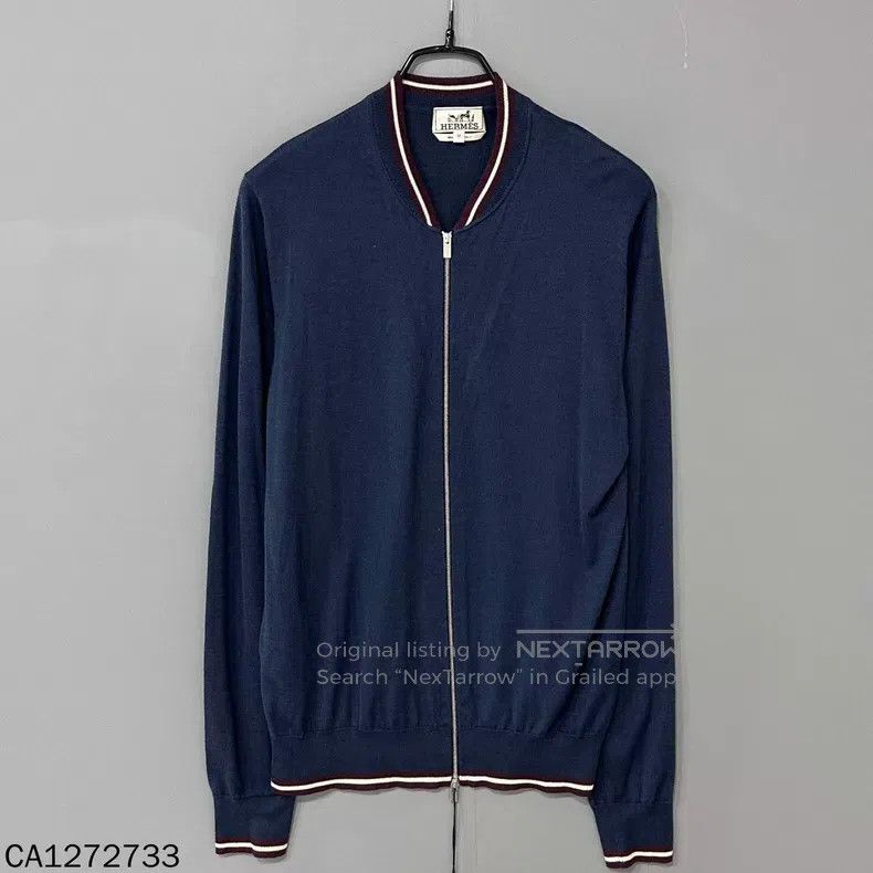 Hermes Hermes Dark blue cashmere zipper jacket Size US M / EU 48-50 / 2 - 1 Thumbnail