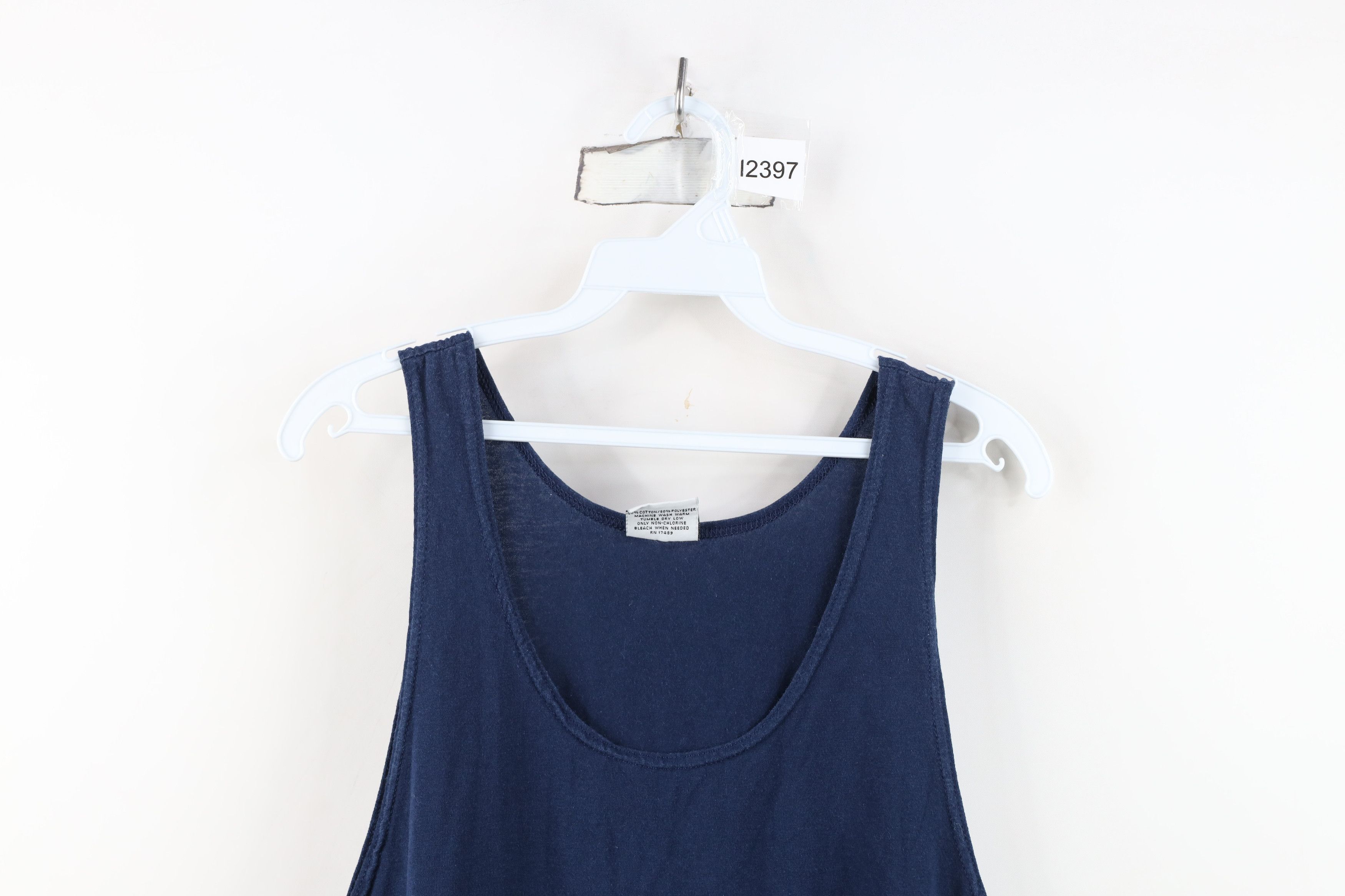 Vintage Vintage 90s Streetwear Tank Top T-Shirt Navy Blue Cotton USA Size US L / EU 52-54 / 3 - 2 Thumbnail
