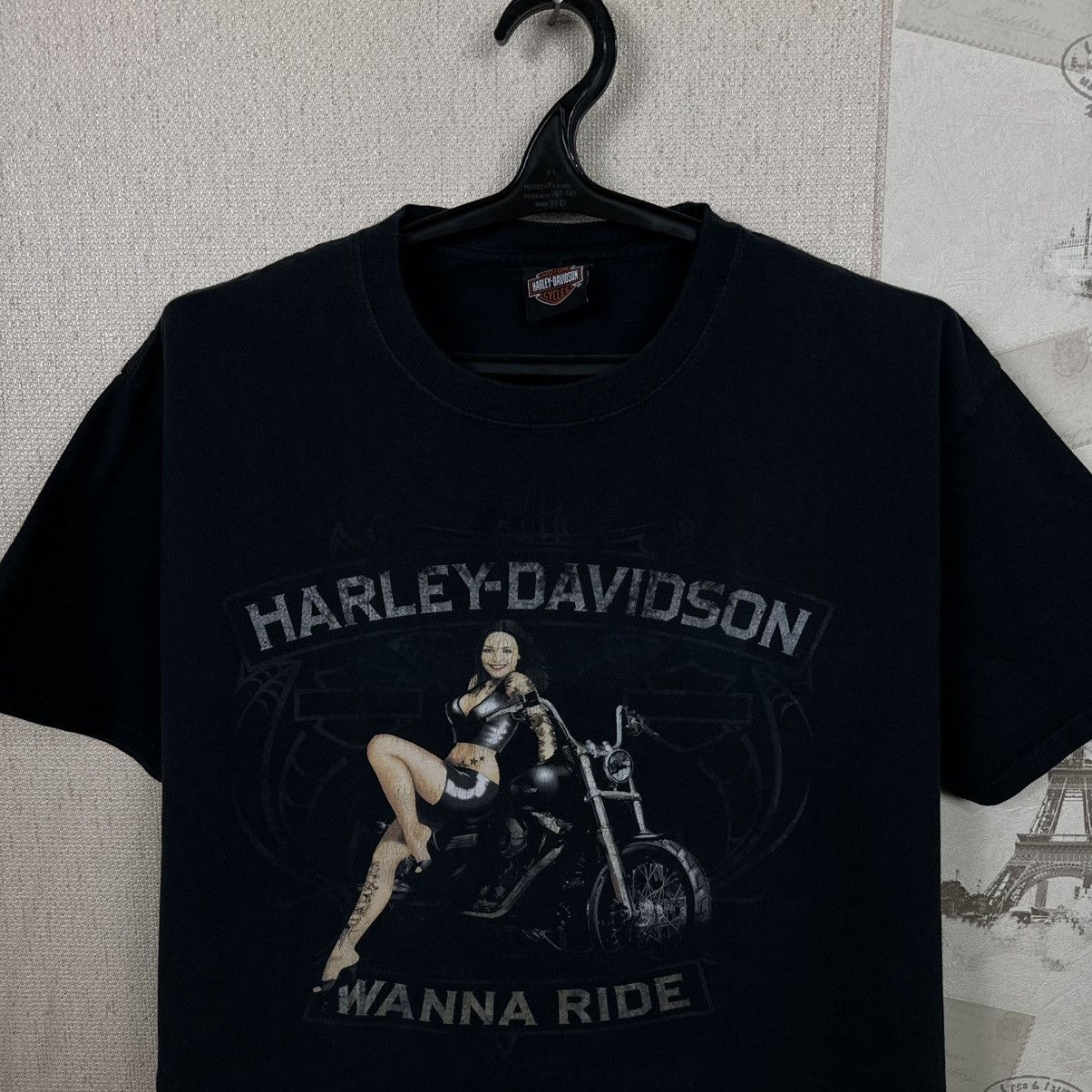 Harley Davidson Vintage Harley Davidson T shirt Girl Biker Streetwear Black Size US L / EU 52-54 / 3 - 6 Thumbnail