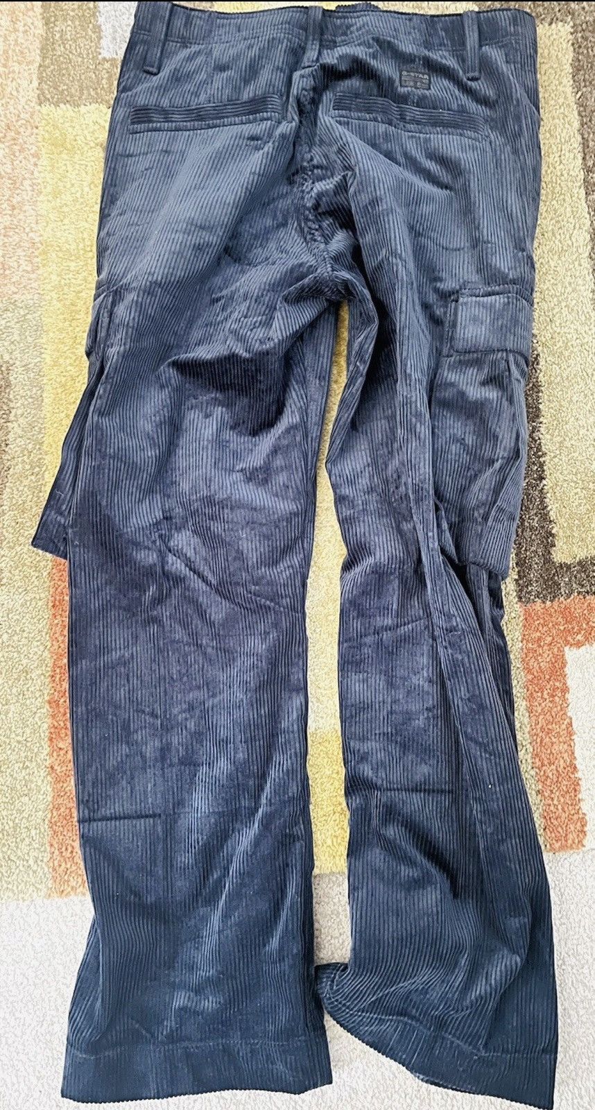 G-Star G Star Raw Pants Men's RENATO STRAIGHT CARGO Corduroy Navy Size US 28 / EU 44 - 10 Thumbnail