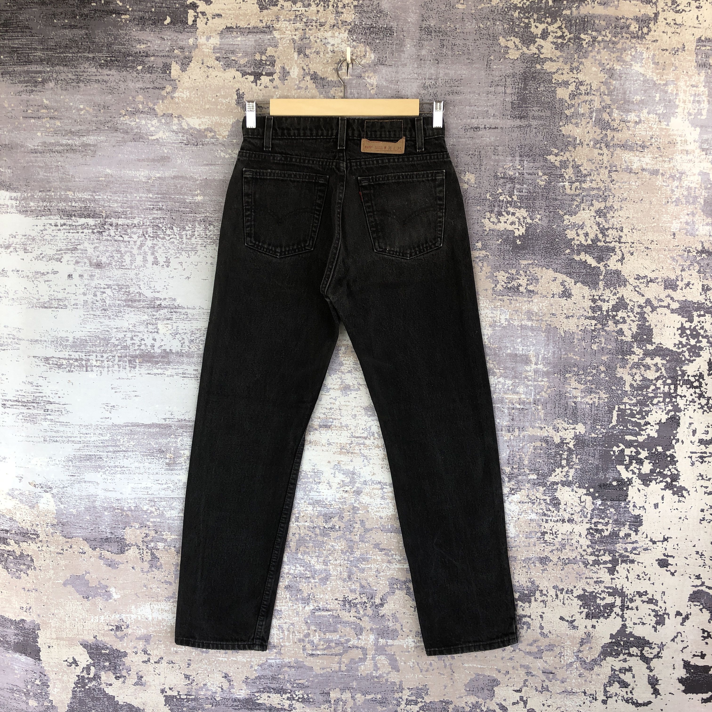 Levi's Vintage 90s Levis 505 Faded Black Paint Splatter Jeans Denim Size 28" / US 6 / IT 42 - 2 Thumbnail