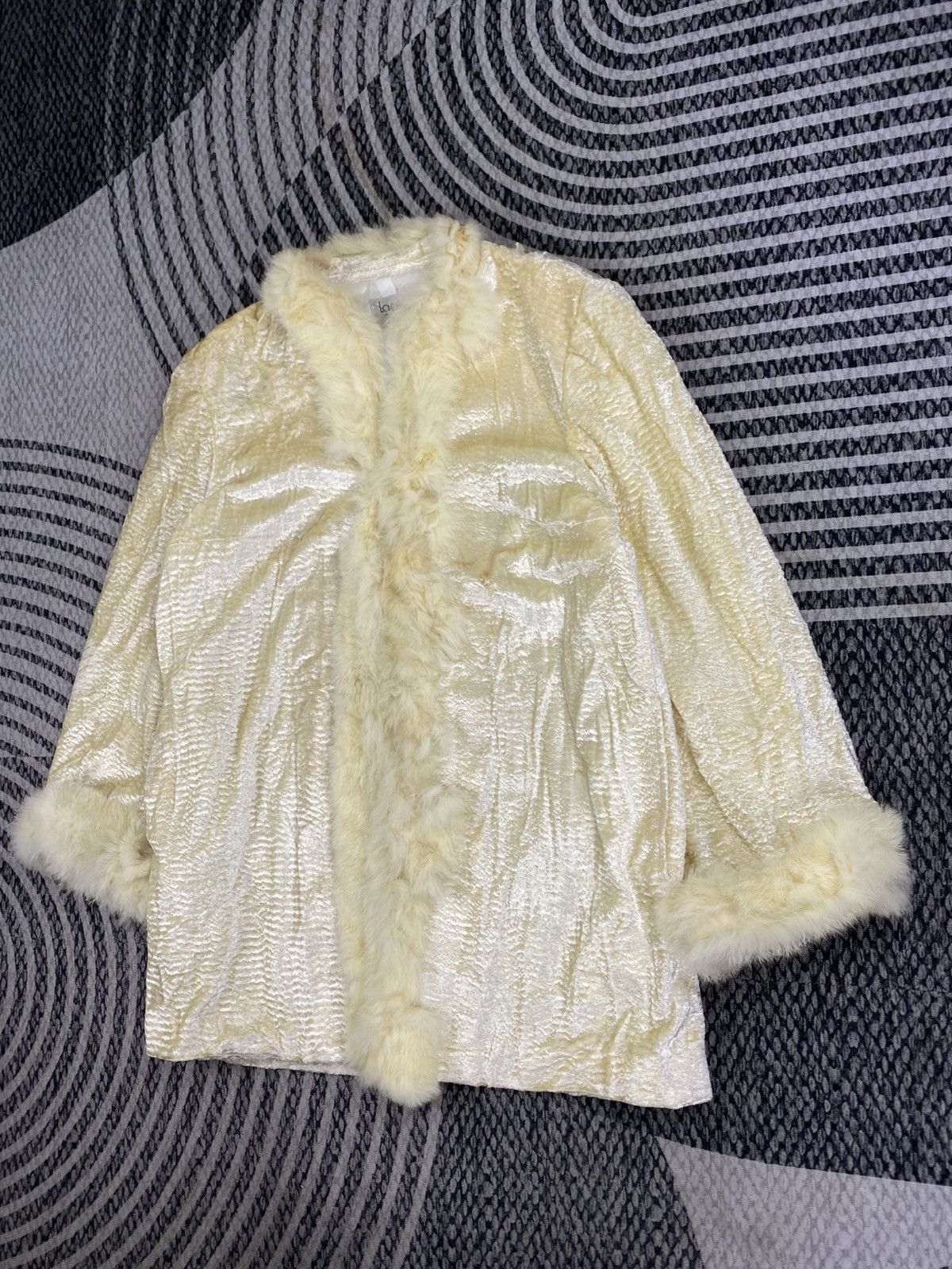 Japanese Brand Vtg Laseine Violetta Faux Astrakhan Fur Jacket Size M / US 6-8 / IT 42-44 - 4 Thumbnail