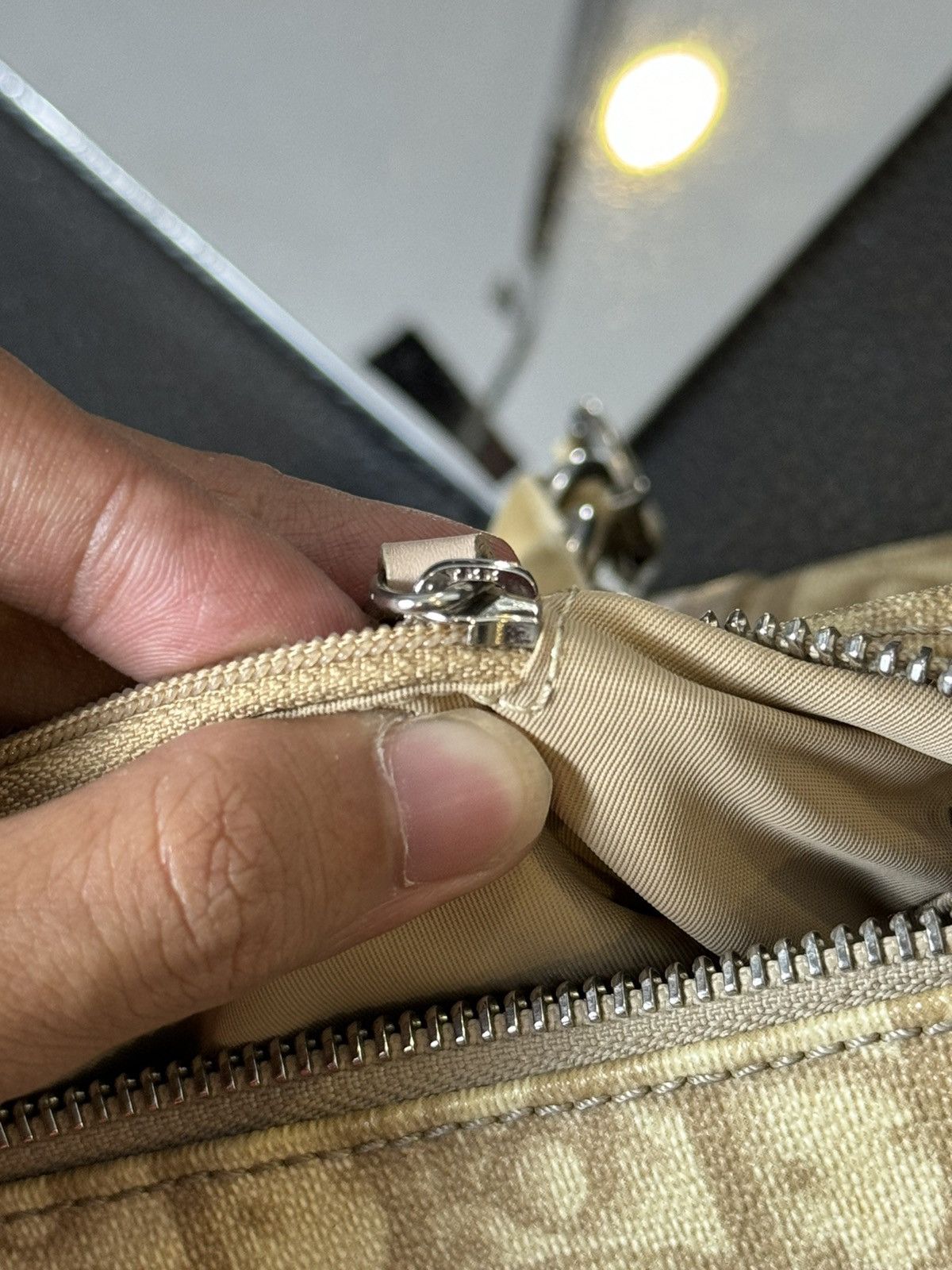 Dior Dior Brown Dior Oblique Romantique Canvas Handbag Beige Size ONE SIZE - 12 Thumbnail