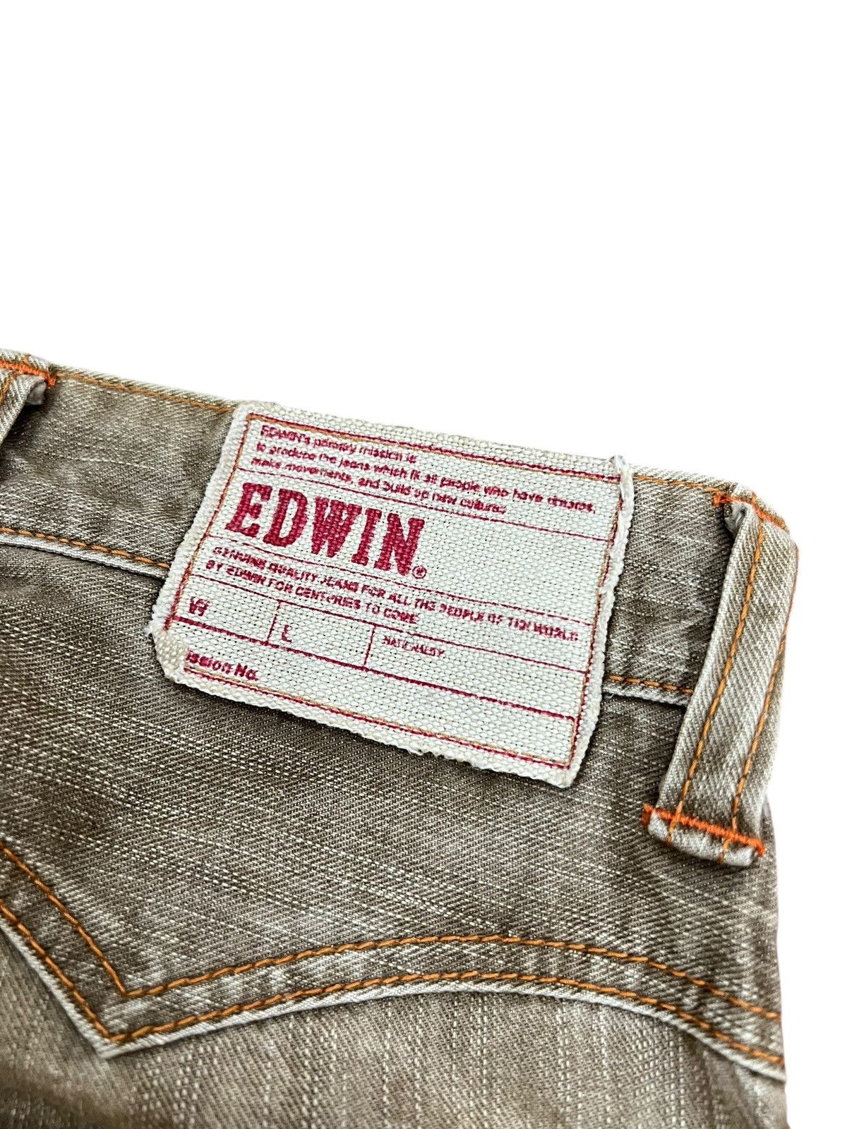 Edwin 💥Flare💥Vintage Edwin Exclusive Design Brown Faded Denim Jean Size US 32 / EU 48 - 19 Thumbnail