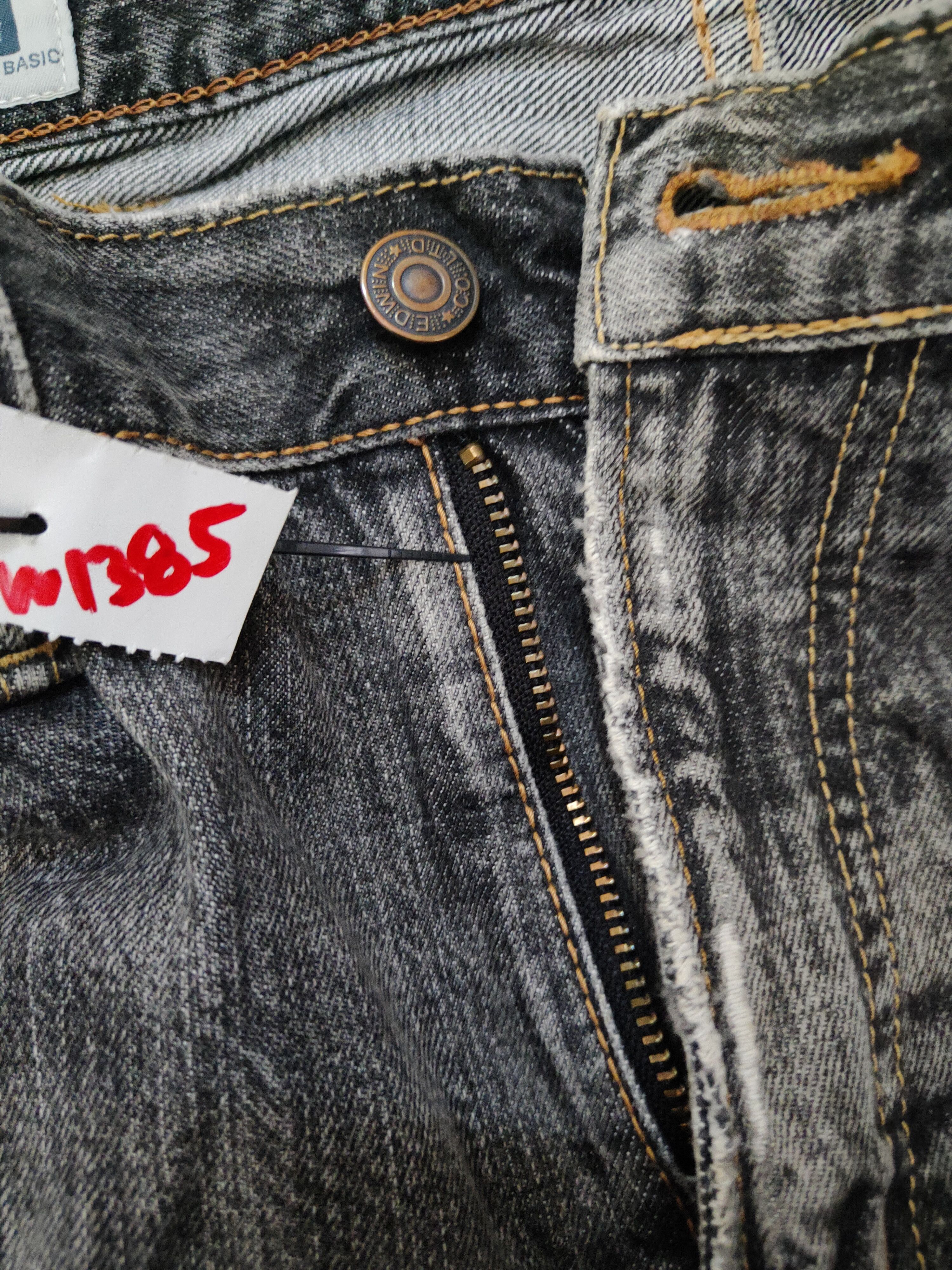 Edwin Edwin Black Distressed Ripped denim Jeans #W1385 Size US 32 / EU 48 - 18 Thumbnail