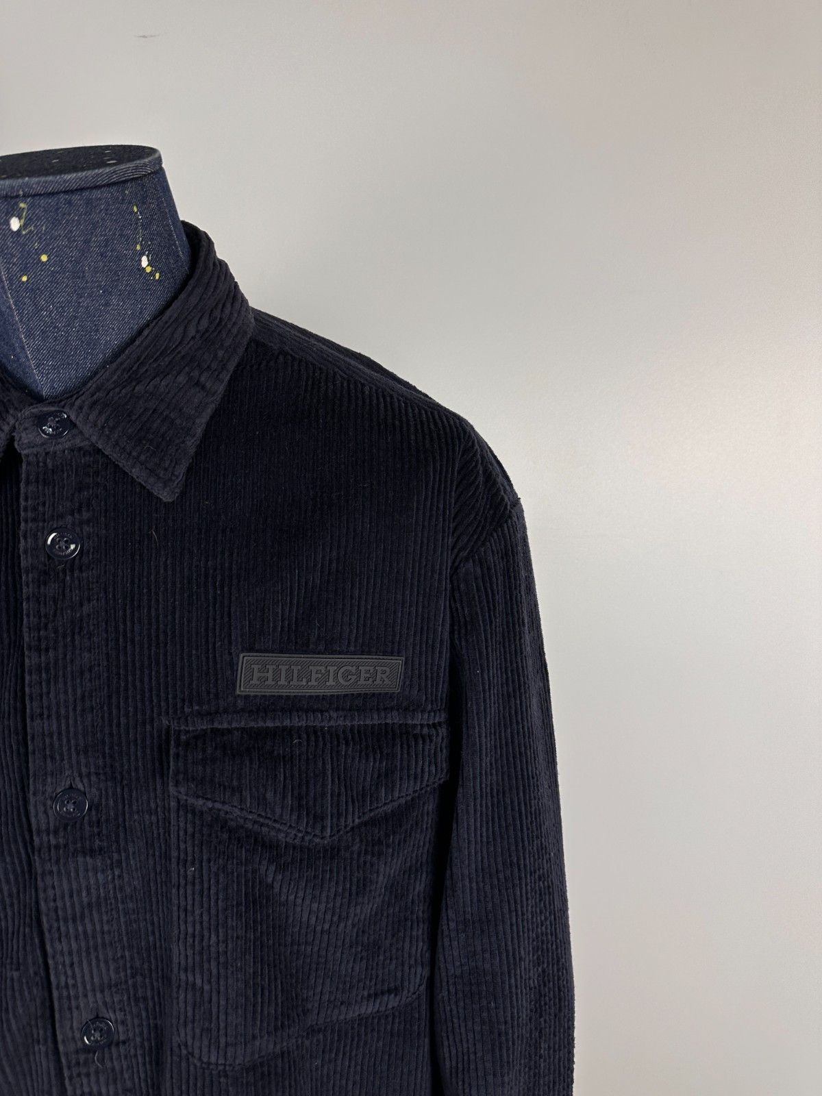 Tommy Hilfiger Tommy Hilfiger Rubberised logo Corduroy Overshirt Blue XL Size US XL / EU 56 / 4 - 2 Thumbnail