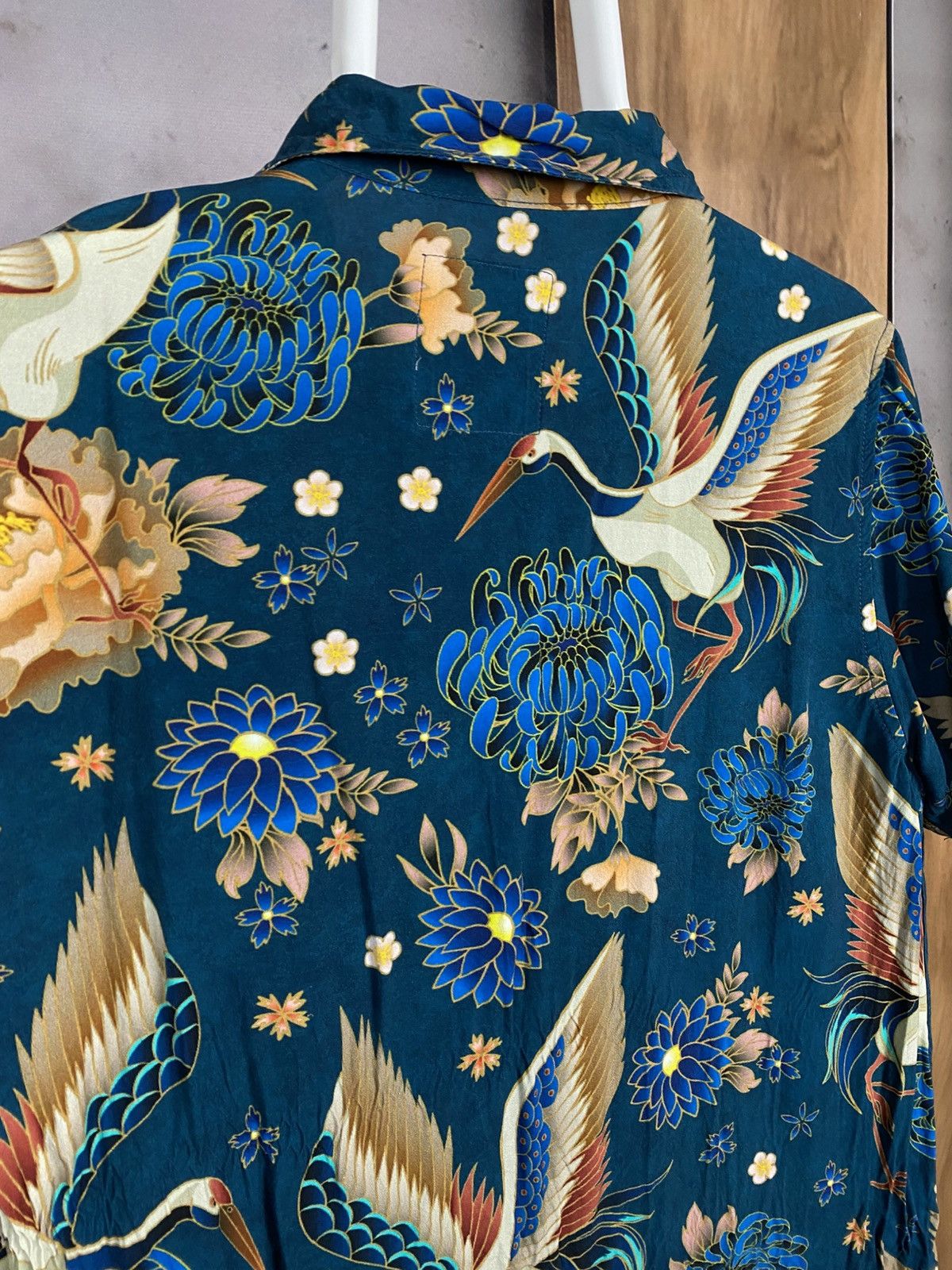 Percival 🦚Shirt Short Sleeve Percival Stork And Flowers Overprint🦚 Size US S / EU 44-46 / 1 - 8 Thumbnail