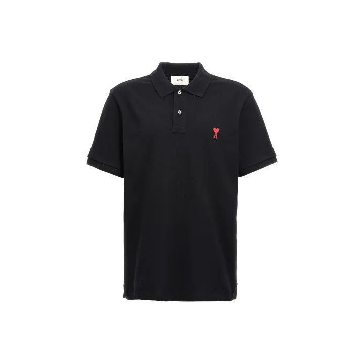 AMI AMIPARIS Heart Print Short Sleeve Polo Shirt -2507 Size US M / EU 48-50 / 2 - 1 Thumbnail