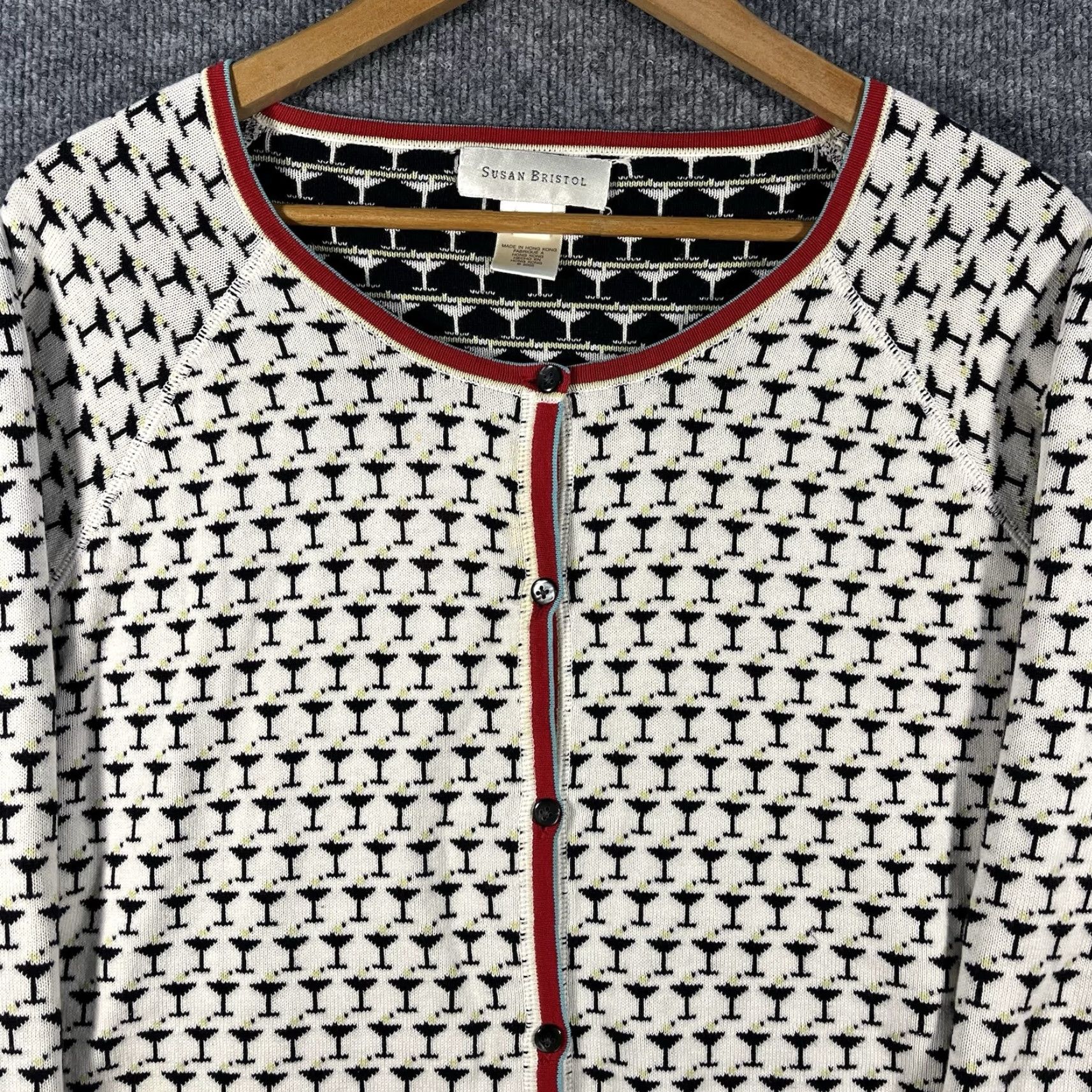 Vintage VINTAGE Susan Bristol Cardigan Sweater Long Sleeve White XL Womens Knit Round Neck Casual Regular Womens MPN 2005 Size XL / US 12-14 / IT 48-50 - 2 Thumbnail