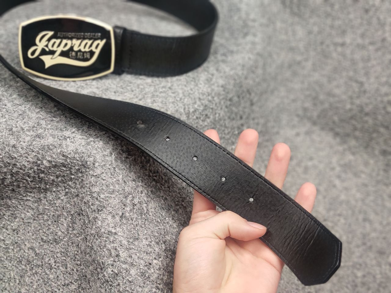 Japanese Brand Japrag Vintage Y2K Style Black synthetic leather Belt LGB Size ONE SIZE - 8 Thumbnail