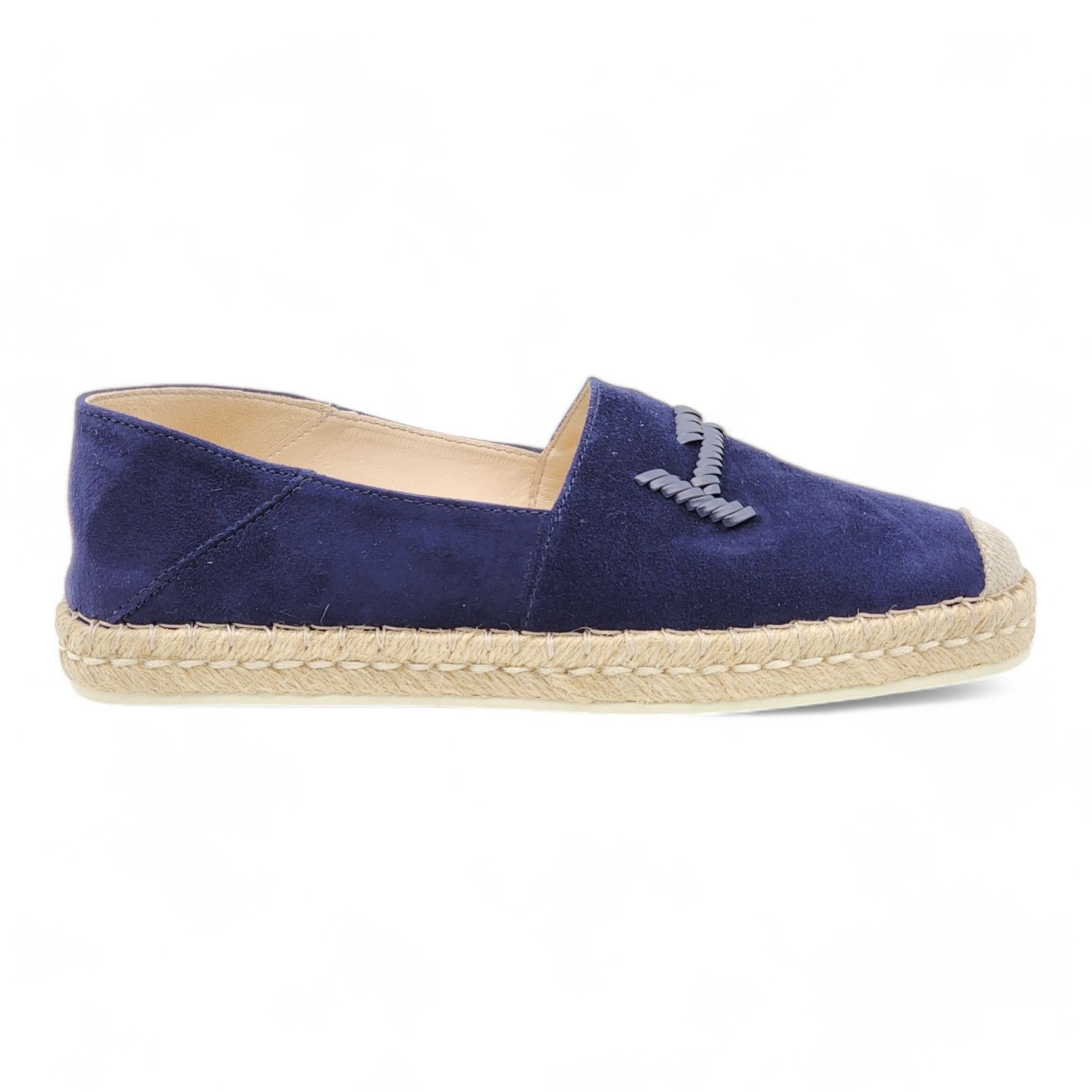 Tod's Suede Whipstitched Espadrilles Navy 36.5 Size US 6.5 / IT 36.5 - 2 Thumbnail