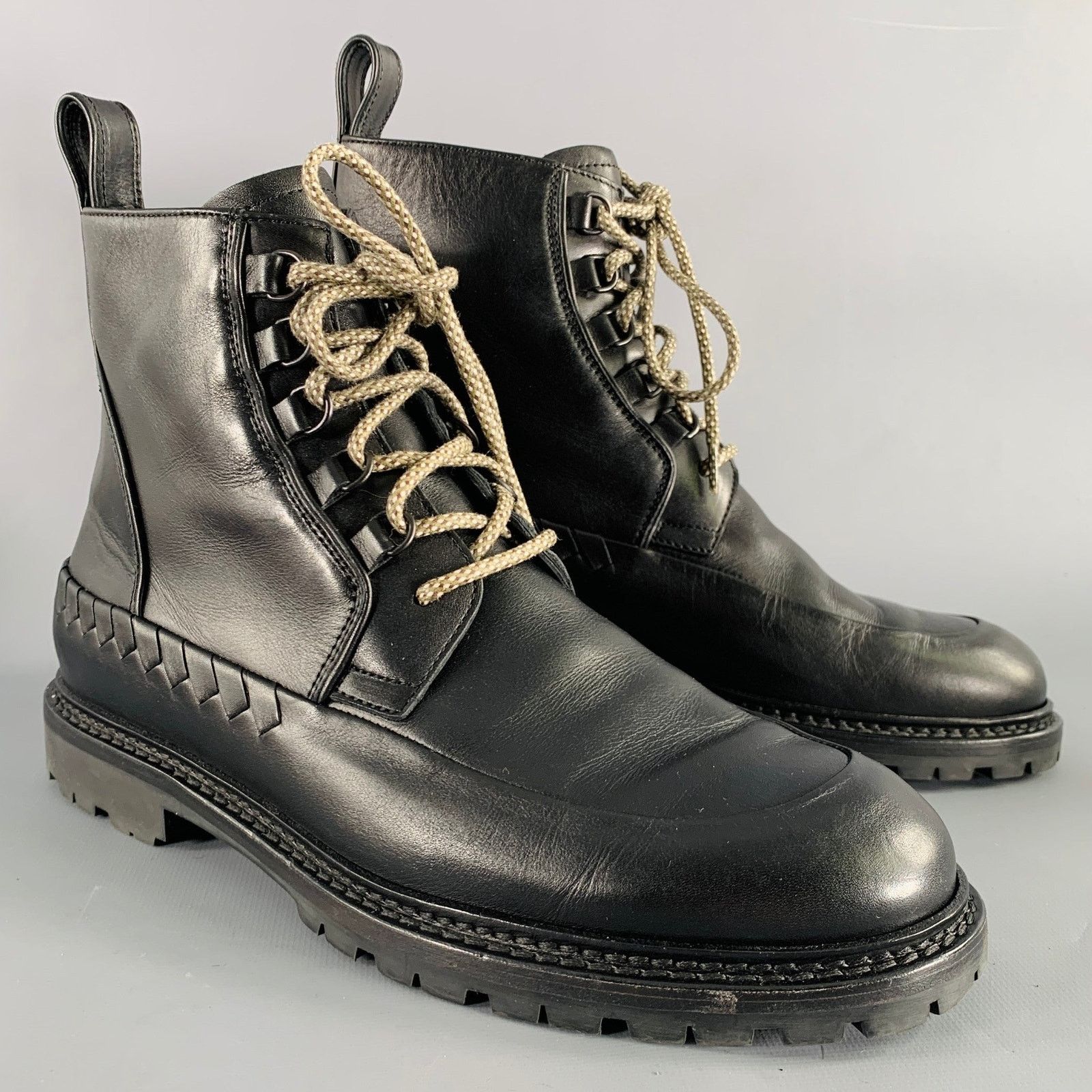Bottega Veneta BOTTEGA VENETA Size 8.5 Black Leather Lace-Up Boots Size US 8.5 / EU 41-42 - 1 Thumbnail