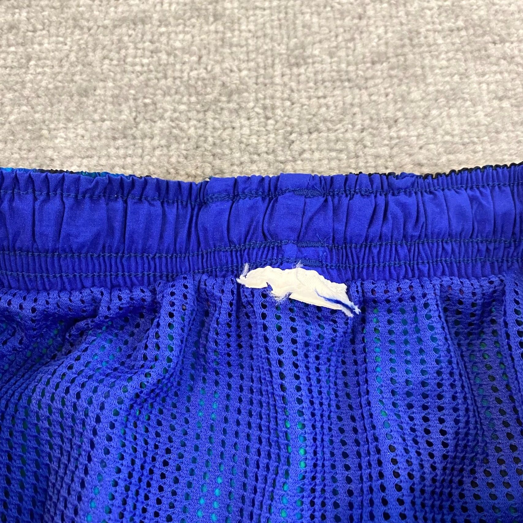 Speedo Speedo Men's Bottom Trunks 7" Lined Blue Geometric Beach Short 90s Size US 31 - 7 Thumbnail