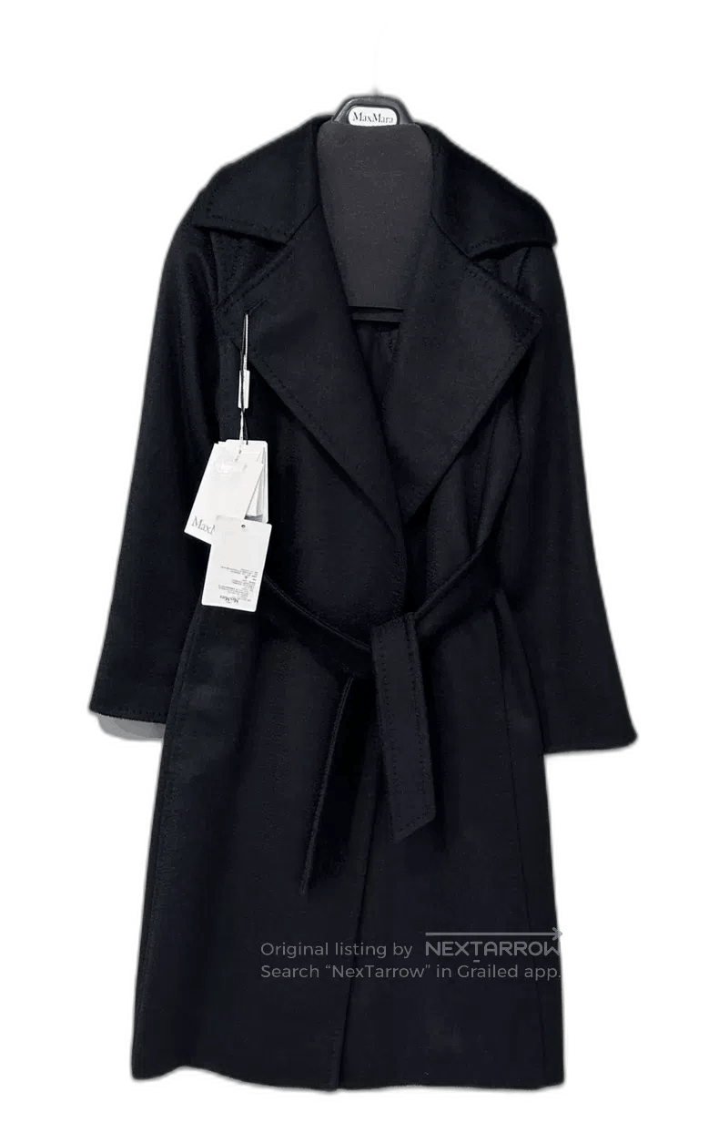 Max Mara MaxMara Manuela Black Long Coat. Size S / US 4 / IT 40 - 1 Thumbnail