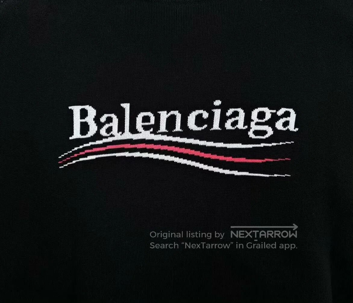 Balenciaga Balenciaga Black Logo Knit Sweater L Size. Size US L / EU 52-54 / 3 - 4 Thumbnail