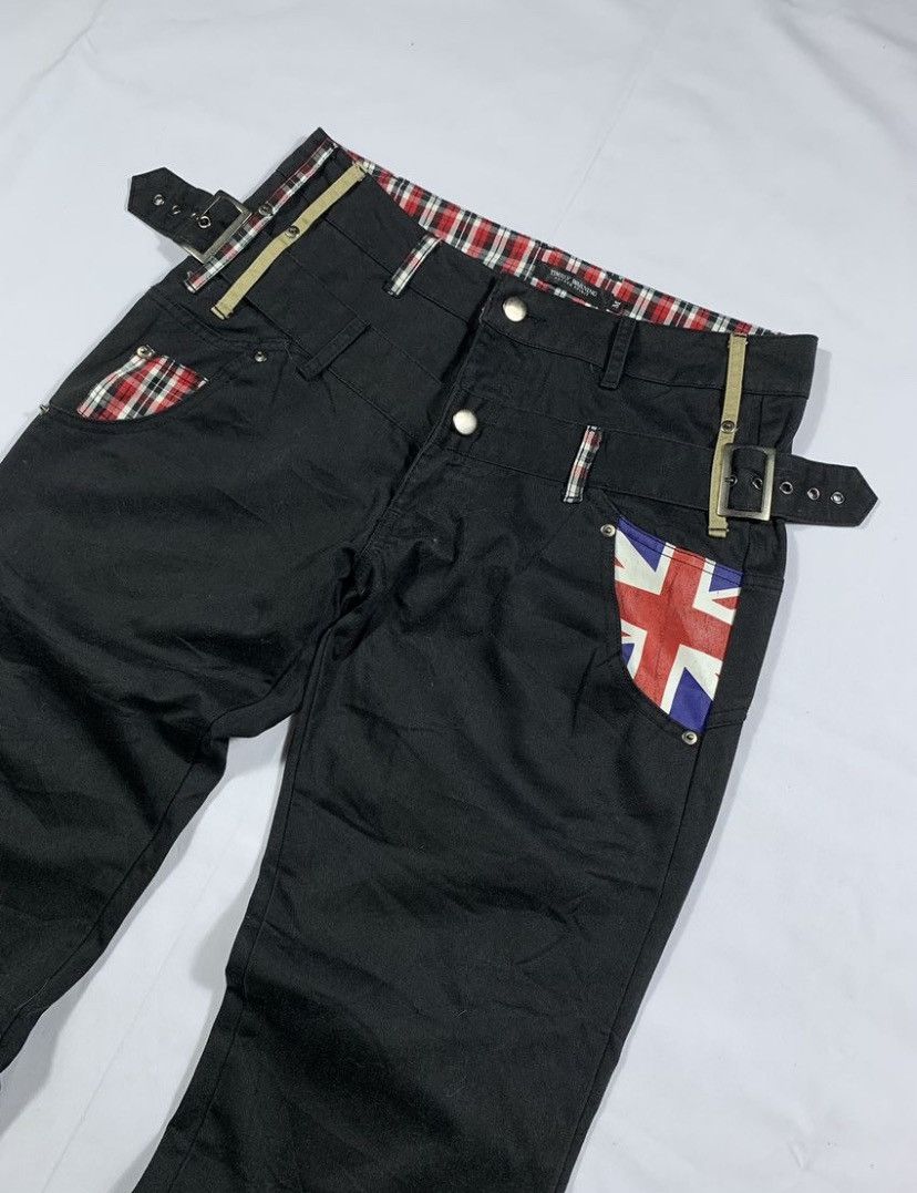 20471120 British Punk Double waist Timely Warning Gothic Punk Style Size US 31 - 2 Thumbnail