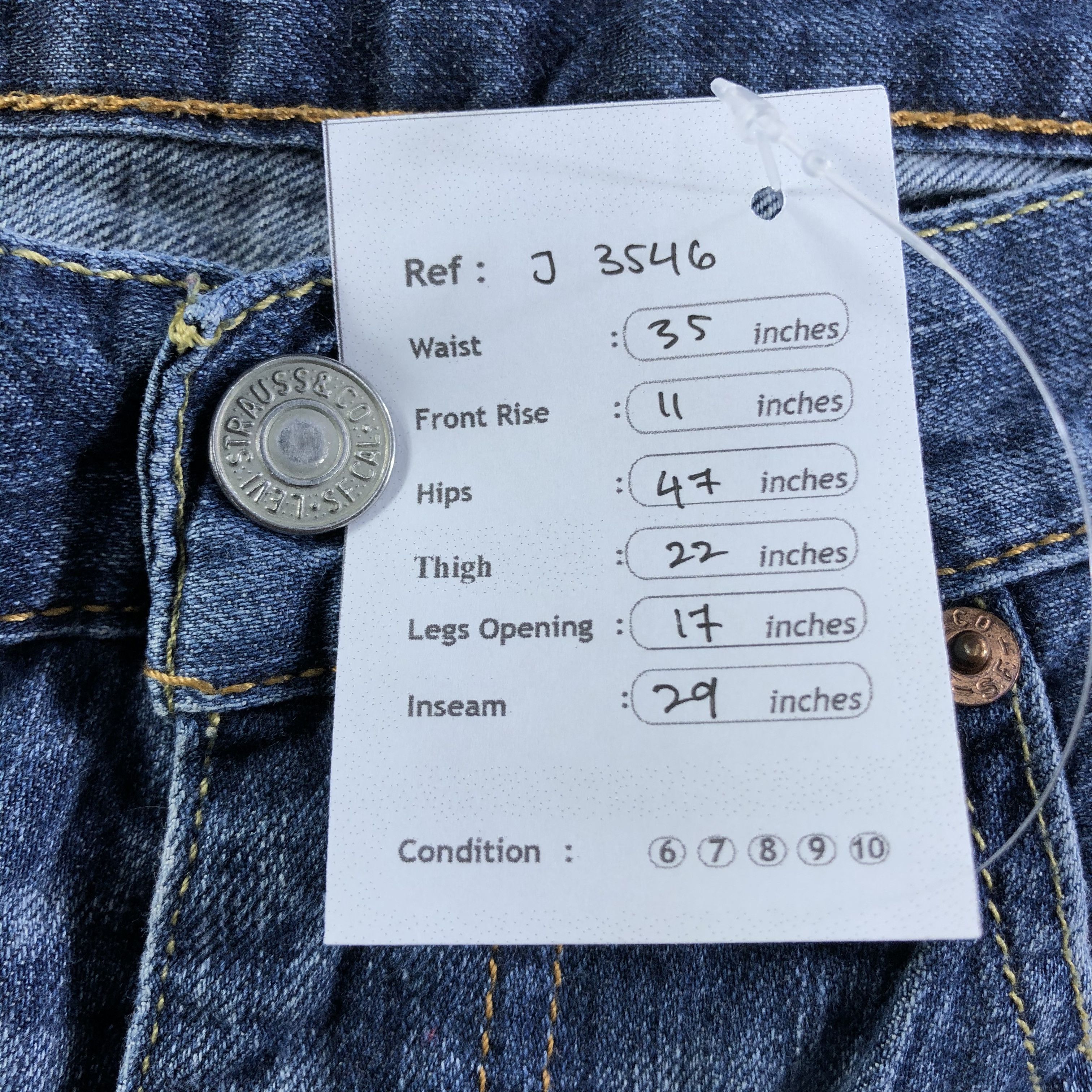 Levi's Vintage Blue Wash Levis 514 Jeans-J3546 Size US 35 - 10 Thumbnail