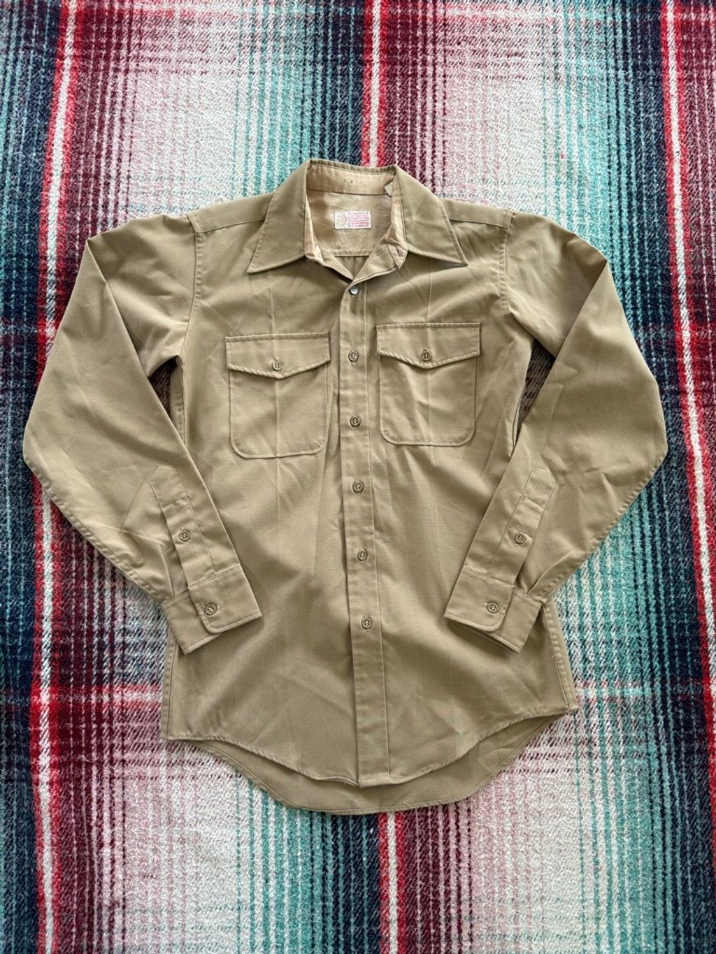 Vintage Vintage 70s USMC CPO Tan Military Shirt M Size US M / EU 48-50 / 2 - 1 Thumbnail