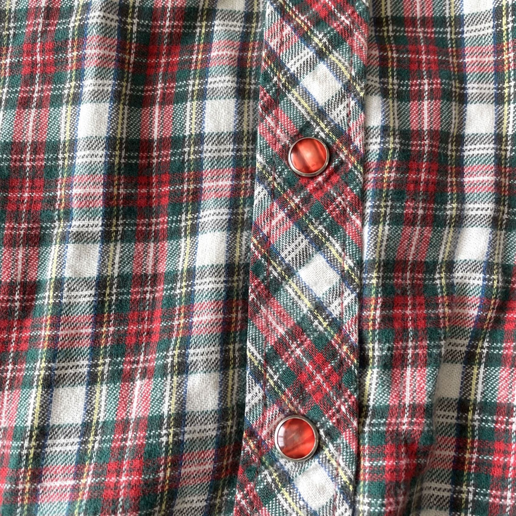 Wrangler VINTAGE Wrangler Shirt Womens M Plaid Red Pearl Snap 80s USA Rockabilly Size M / US 6-8 / IT 42-44 - 5 Thumbnail