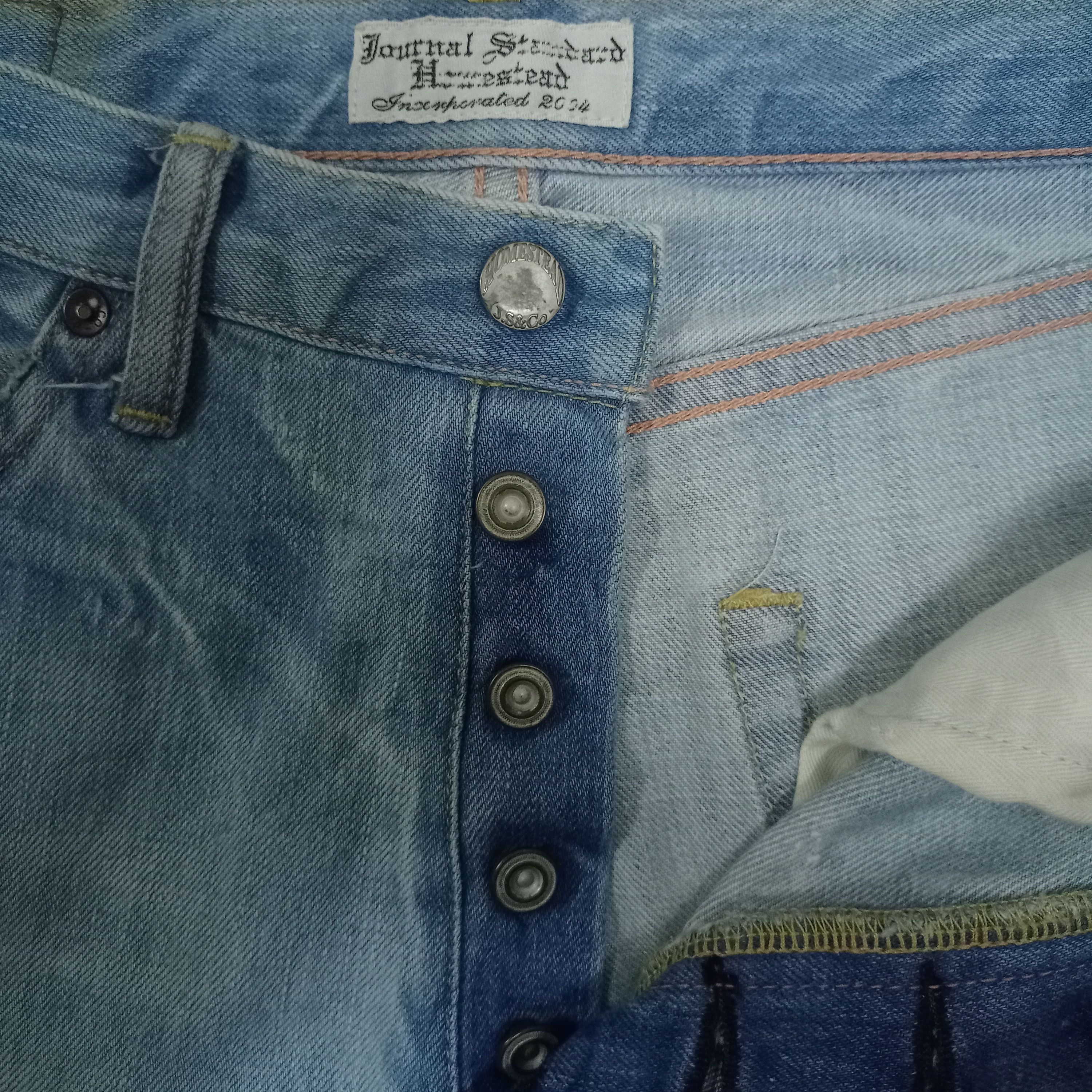 J.S. Homestead × Journal Standard SALES 🔥 Vintage Journal Standard Homestead Distressed Jeans Size US 32 / EU 48 - 3 Thumbnail