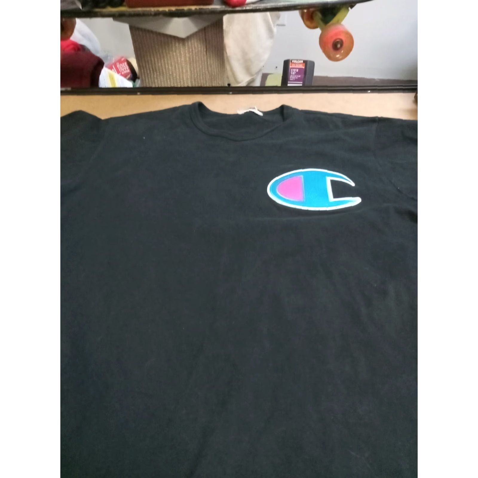 Champion Champion T-Shirt XL Black Men 46" x 28" Regular Size Large SS Short Sleeve Shirt Mens Black XL Size US XL / EU 56 / 4 - 2 Thumbnail