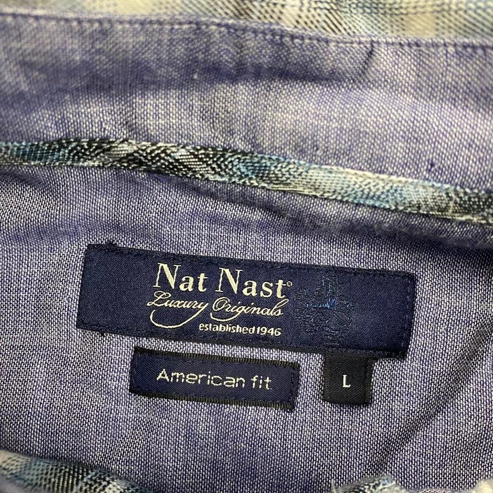 Nat Nast Nat Nast Shirt Mens Large Plaid Button Up American Fit Silk Size US L / EU 52-54 / 3 - 3 Thumbnail