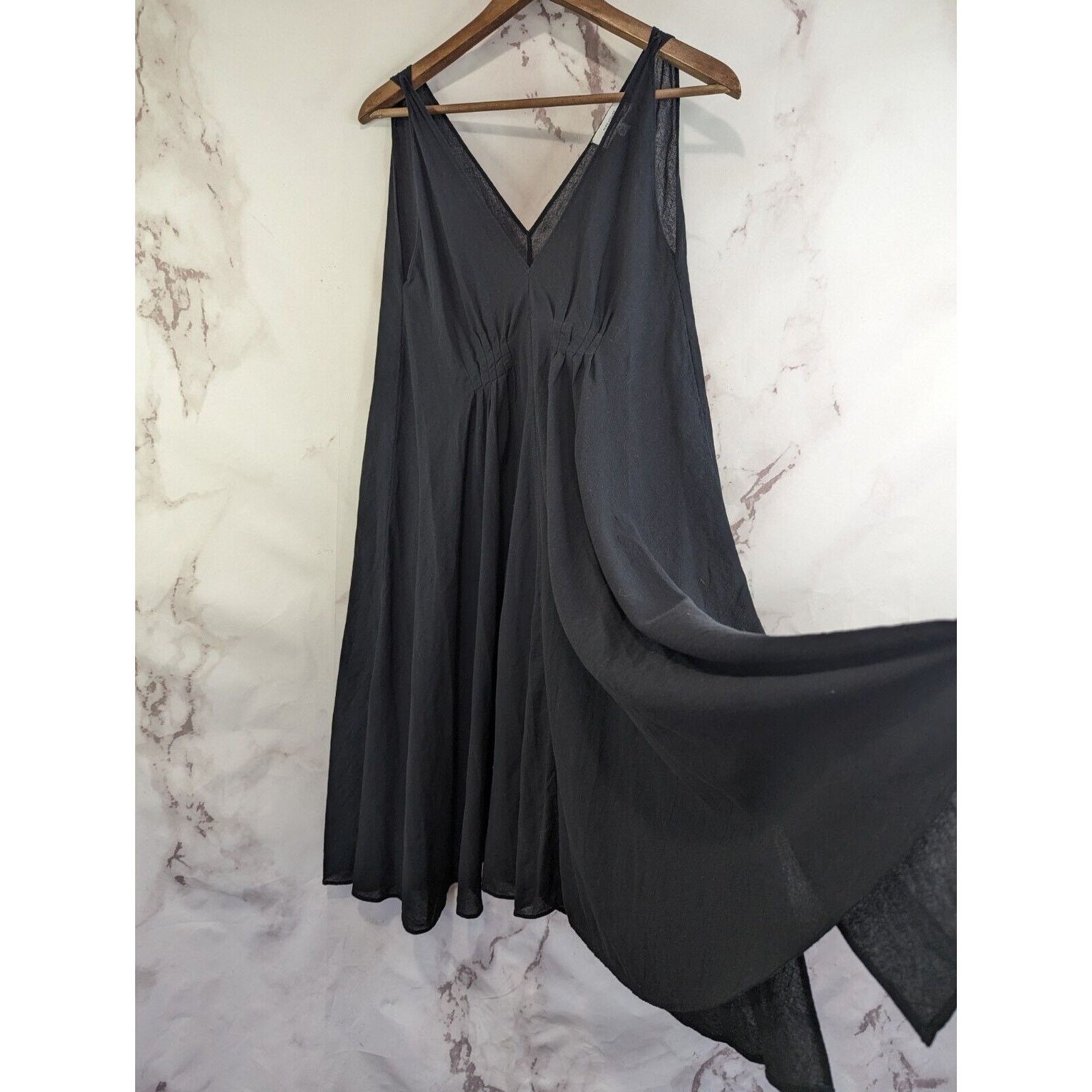 & Other Stories & Other Stories Dress Womens 2 XS Black Crepe Flowy Size XS / US 0-2 / IT 36-38 - 4 Thumbnail