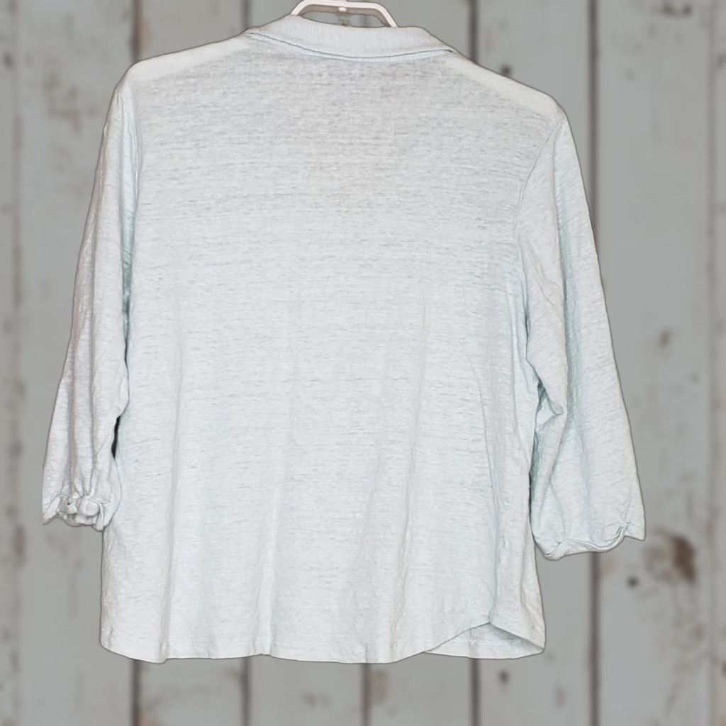 Vintage VINTAGE Chico’s Pullover Top Shirt Women 3XL Light Blue 3/4 Sleeve V-Neck 100% Linen Pockets Size XL / US 12-14 / IT 48-50 - 1 Thumbnail