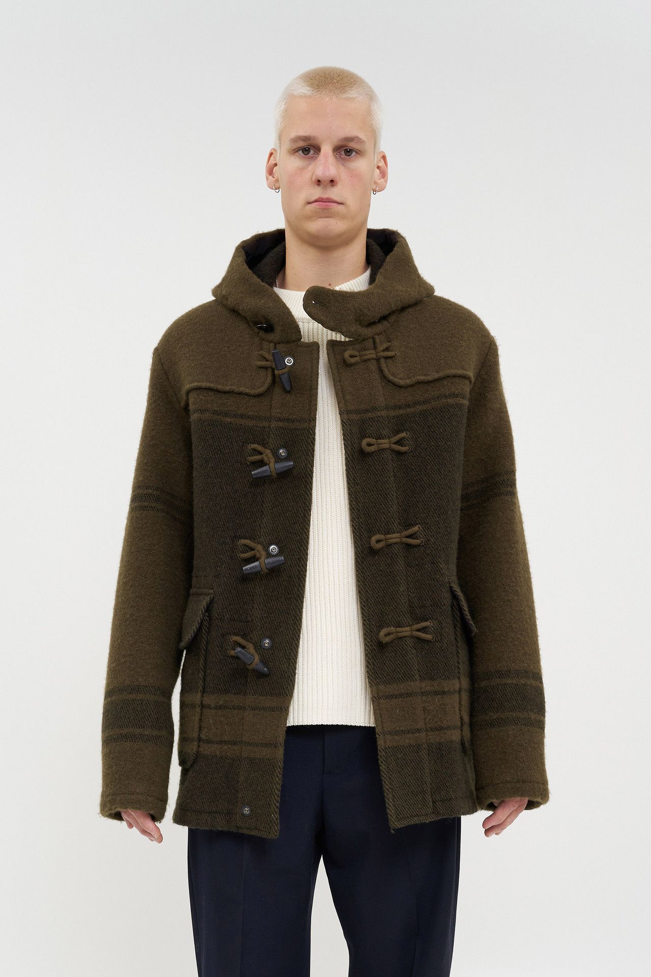 o1y1224 Logo Hooded Coat in Green
