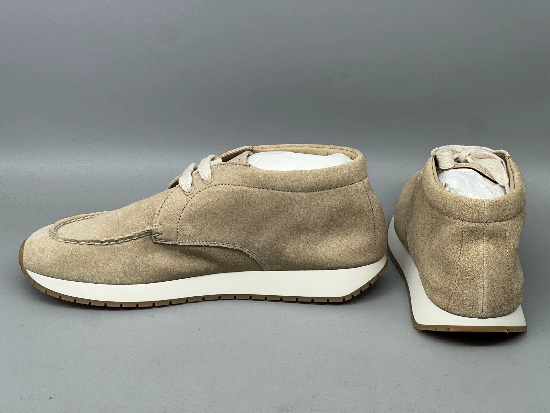 Prada prada beige suede high-top casual shoes Size US 5.5 / EU 38 - 3 Thumbnail