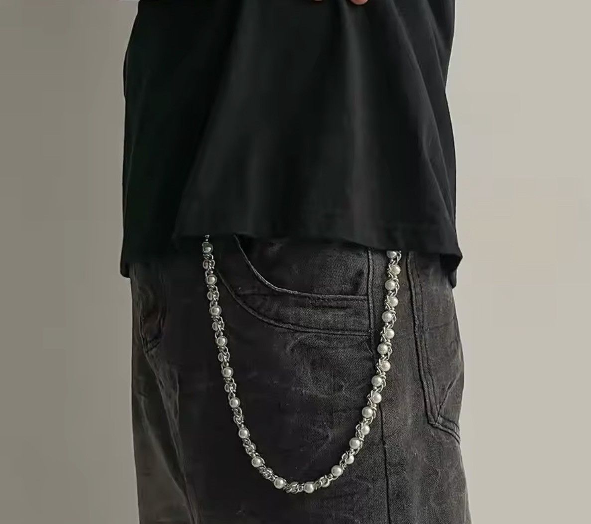 Jewelry Imitation Pearl Trousers Hipster Wallet Chain Size ONE SIZE - 1 Thumbnail