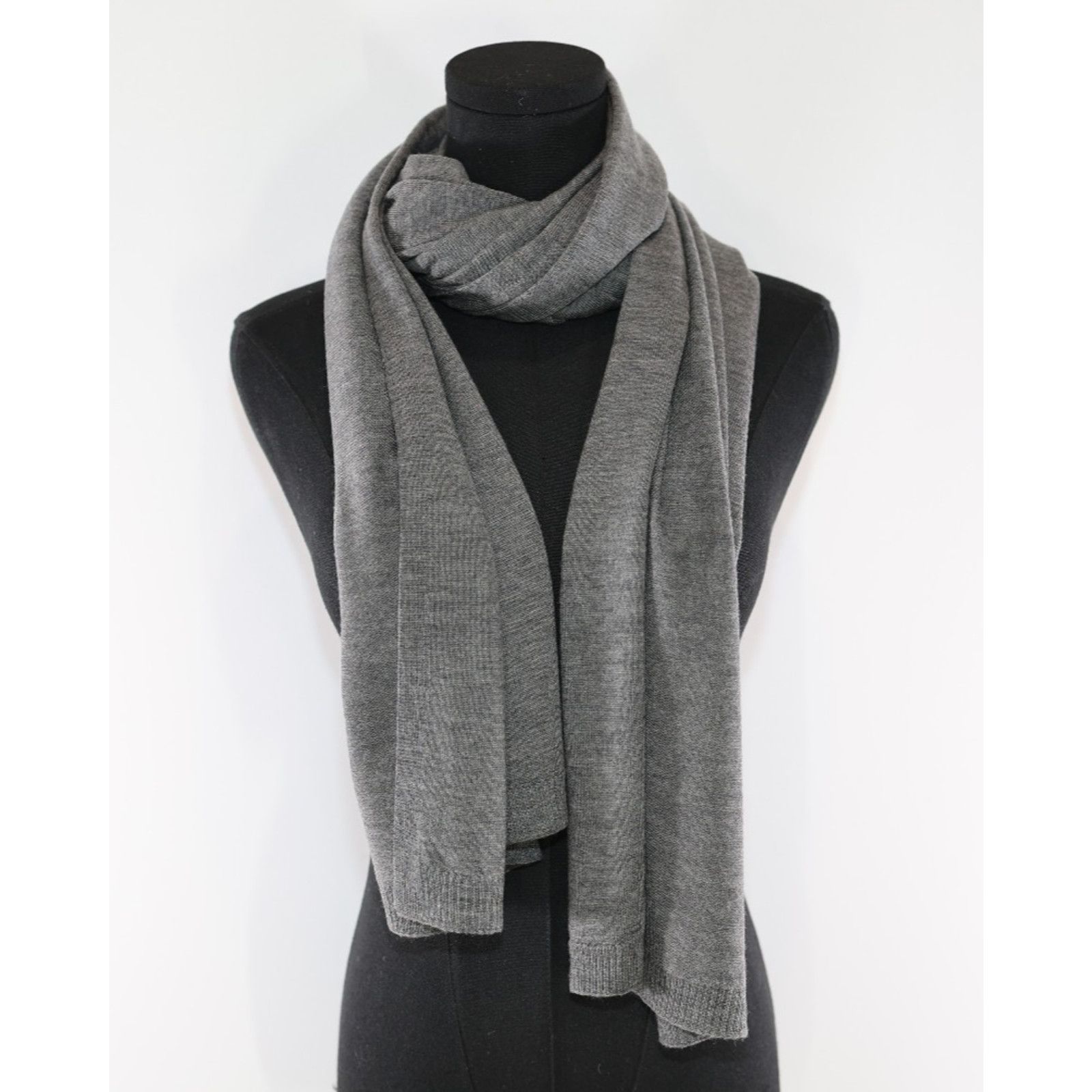Eileen Fisher NWoT EILEEN FISHER Ash Gray Merino Wool Italian Yarn Scarf Size ONE SIZE - 2 Thumbnail