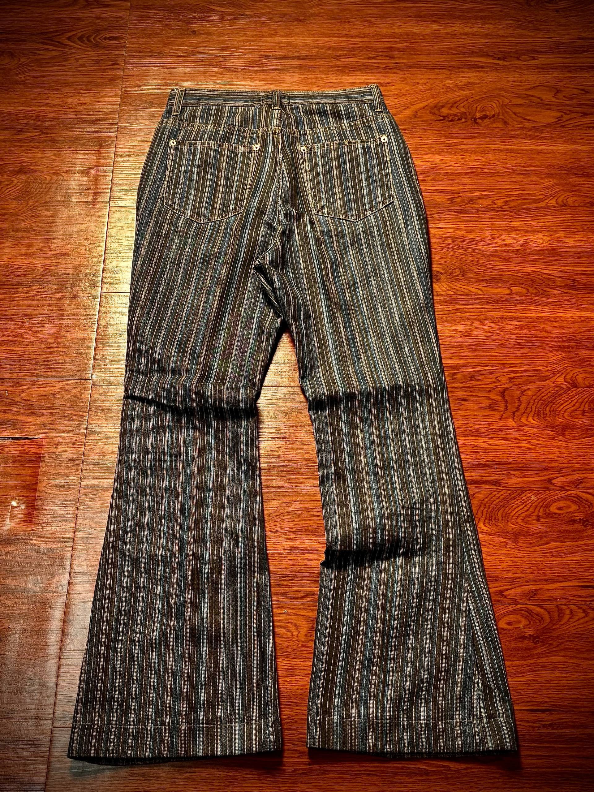 Kapital Vintage 00s Hickory Stripe Pants Flat Head Style Denim Jeans Size 28" / US 6 / IT 42 - 3 Thumbnail